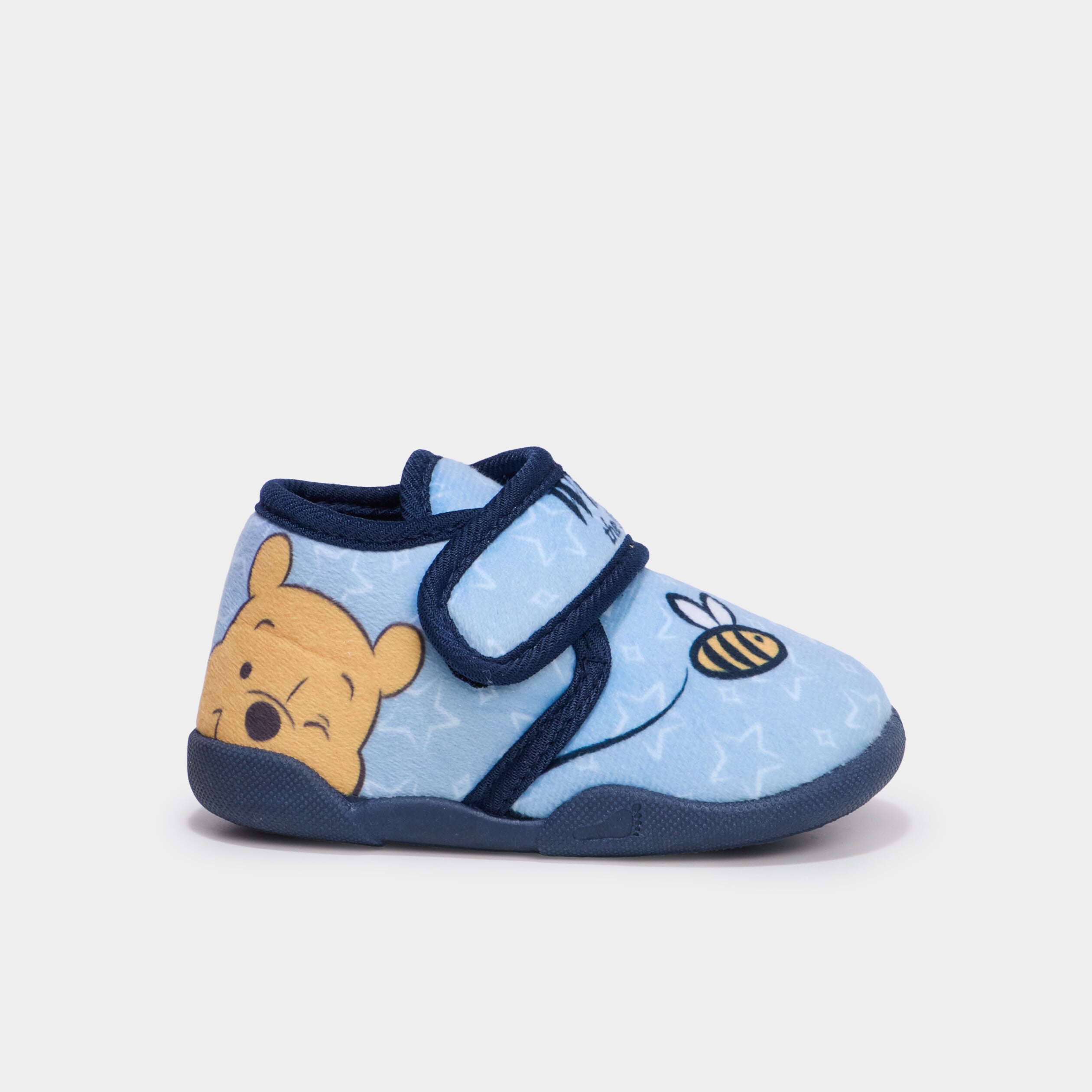 Chaussons bottillons Winnie l'ourson bleu b&eacute;b&eacute; gar&ccedil;on