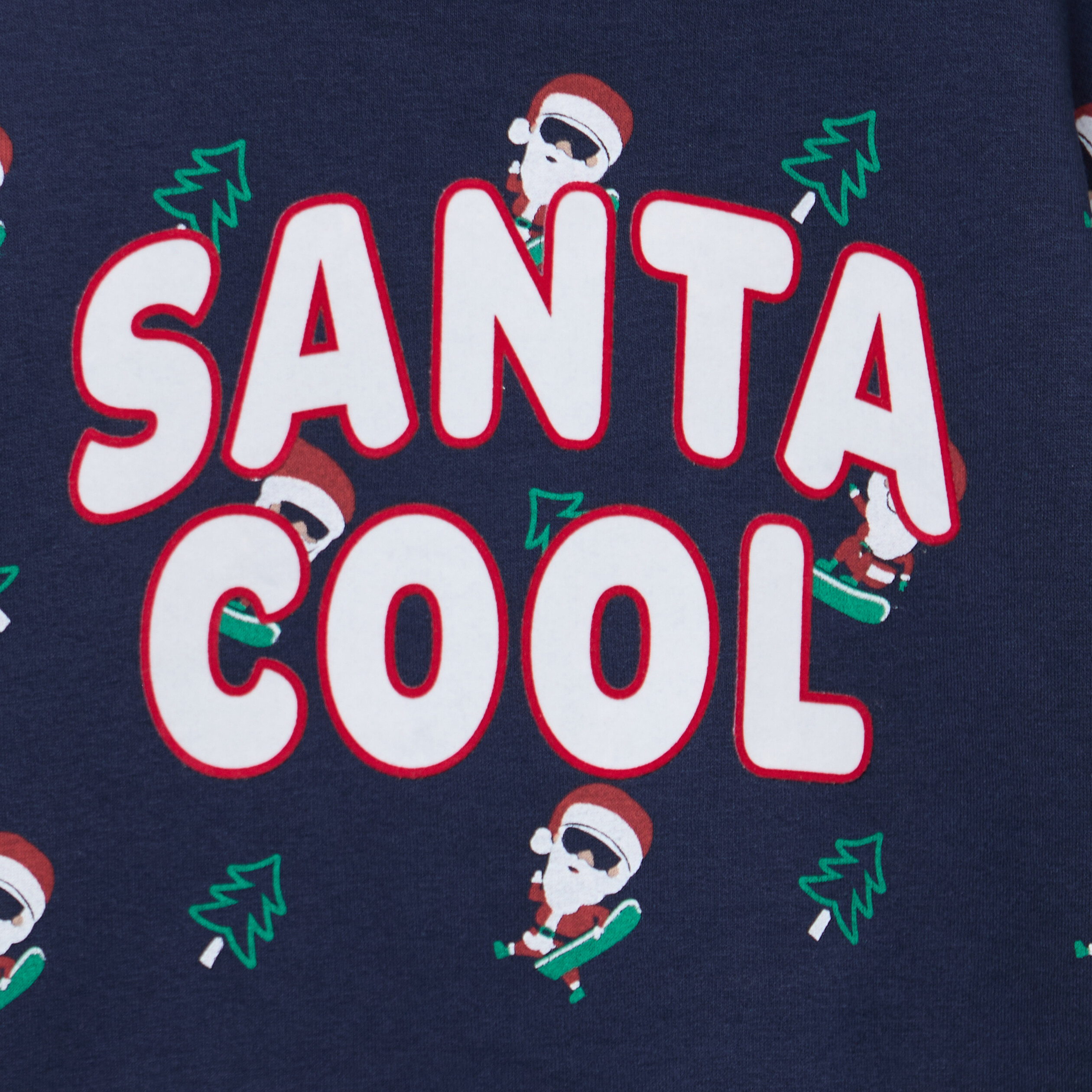 Sweat col rond manches longues No&euml;l bleu marine gar&ccedil;on