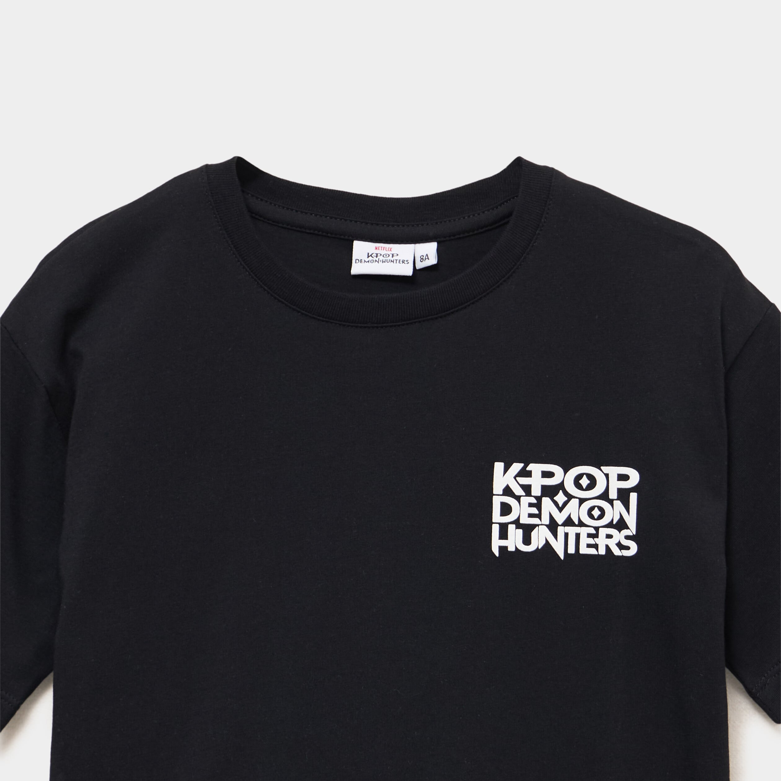 T-shirt col rond K-Pop Demon Hunters noir gar&ccedil;on
