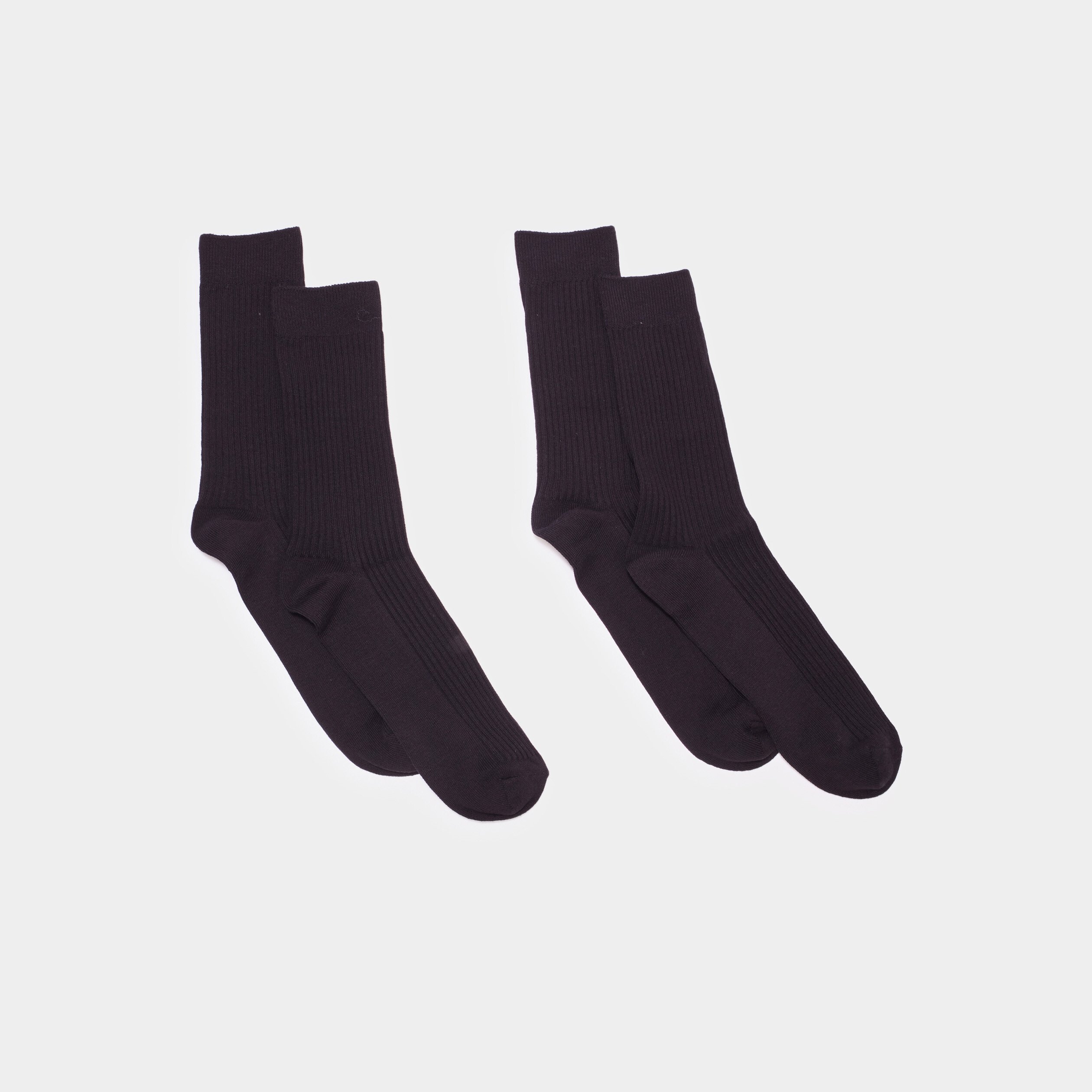 lot 2 paires chaussettes cotelees noir homme Lot 2 paires chaussettes côtelées noir homme