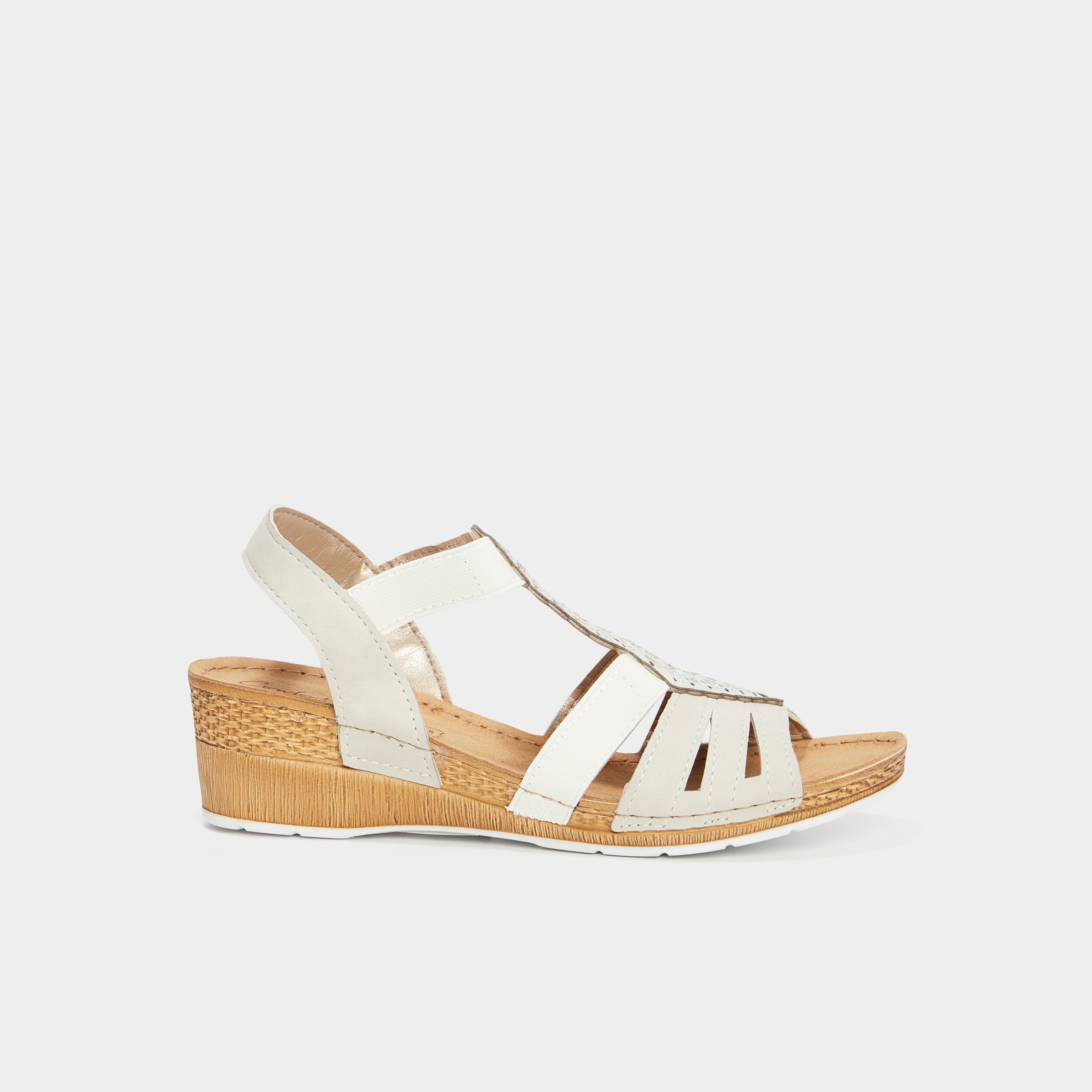 sandales compensees cuir confortissimo blanc femme Sandales compensées cuir Confortissimo blanc femme