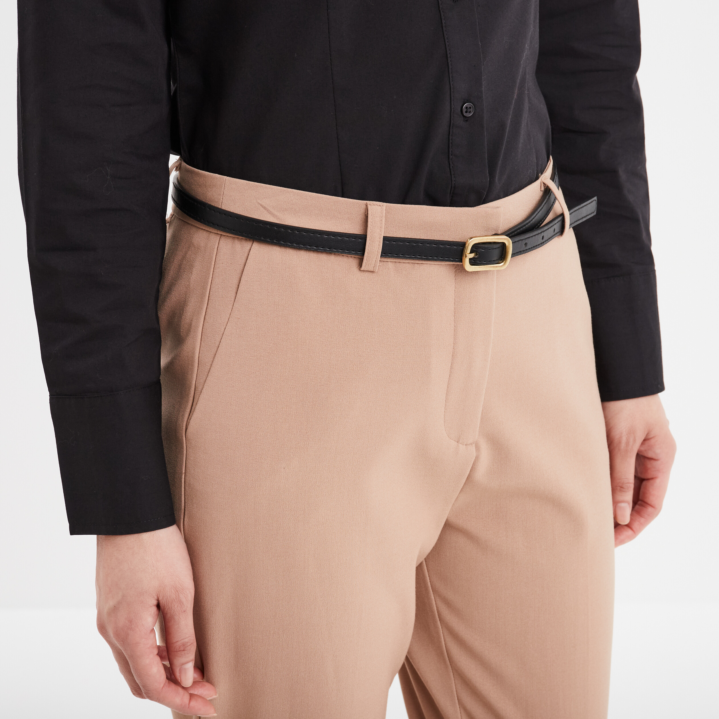 pantalon city stretch 78eme marron femme Pantalon city stretch 7/8ème marron femme
