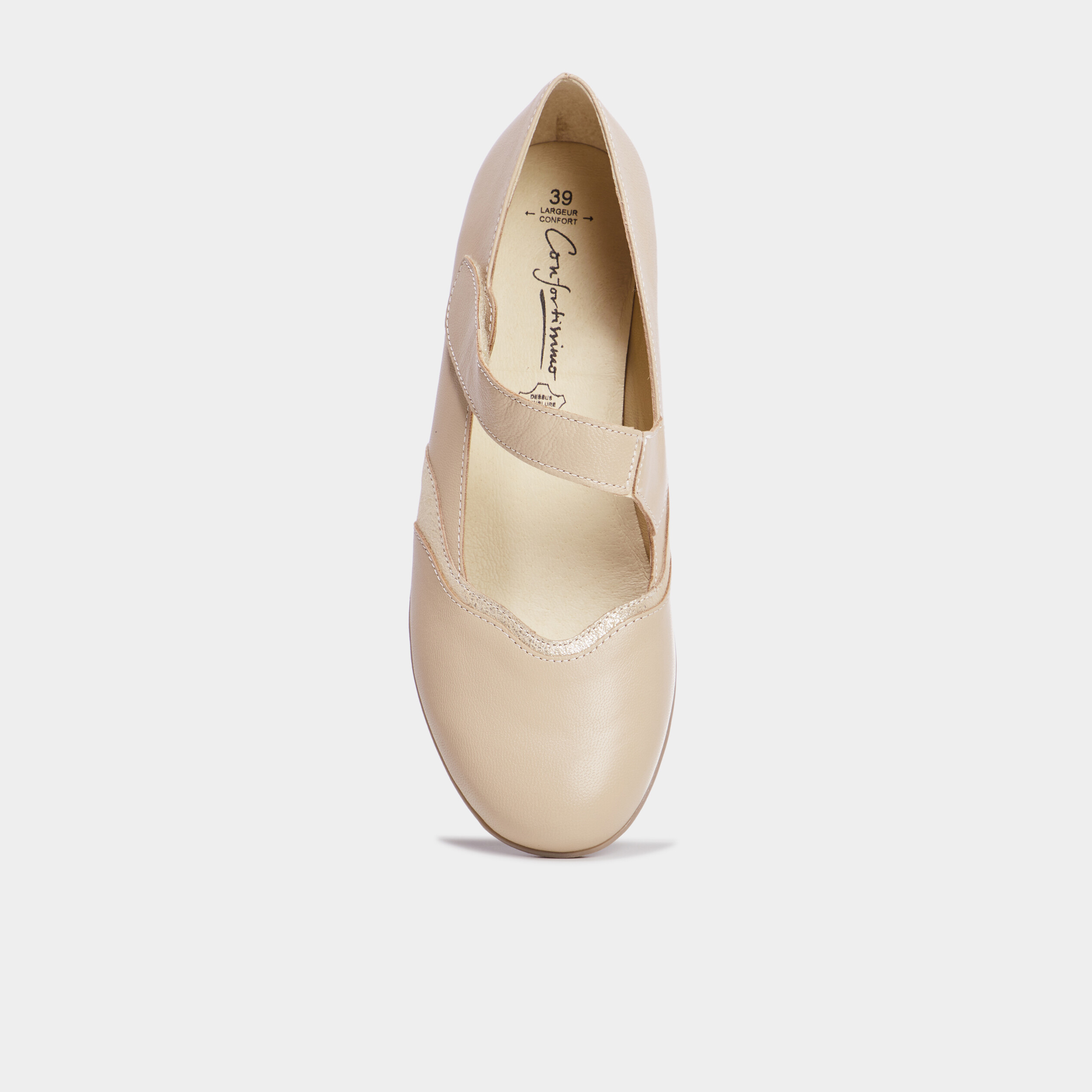 Ballerines en cuir sable femme
