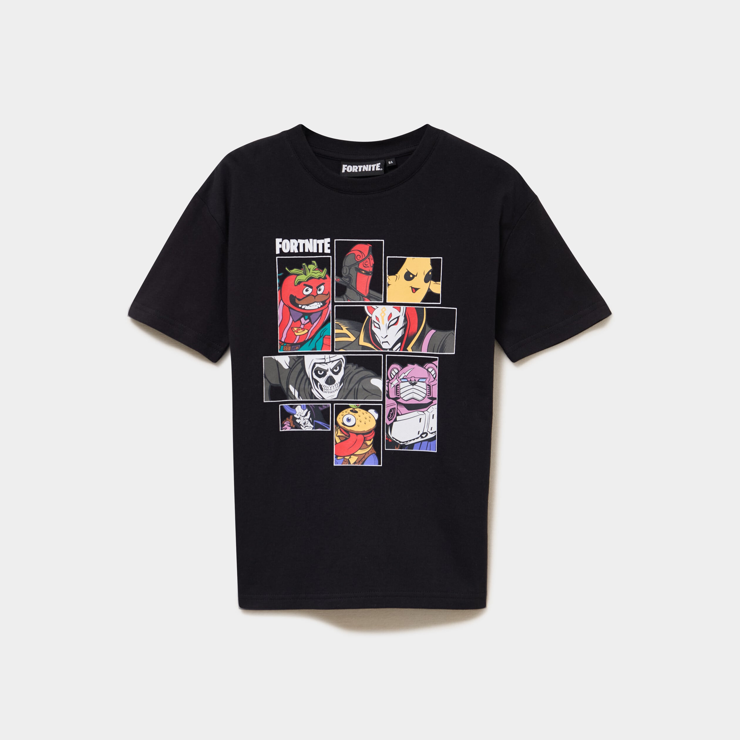 T-shirt &agrave; manches courtes coton Fortnite noir gar&ccedil;on