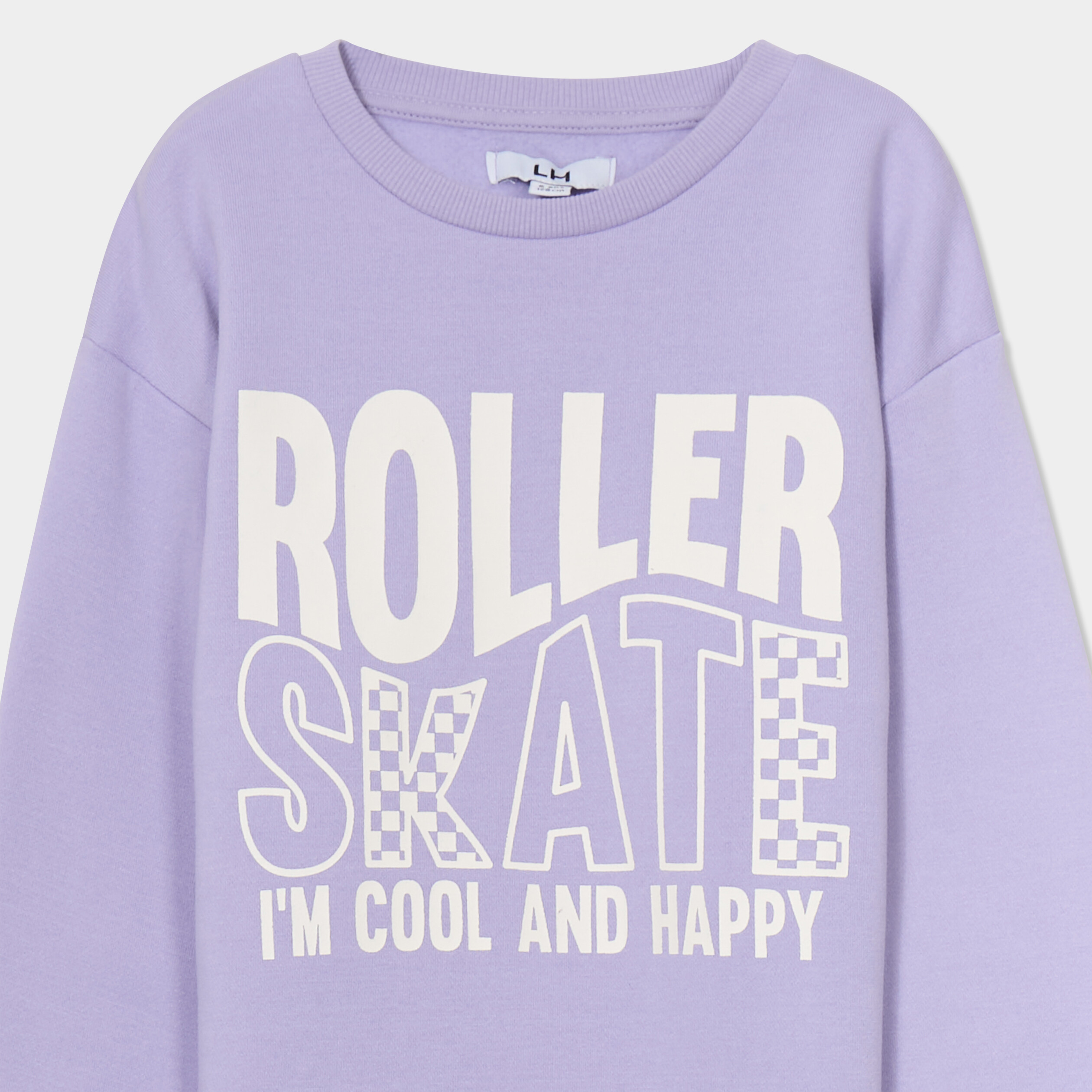 Sweat col rond manches longues mauve gar&ccedil;on