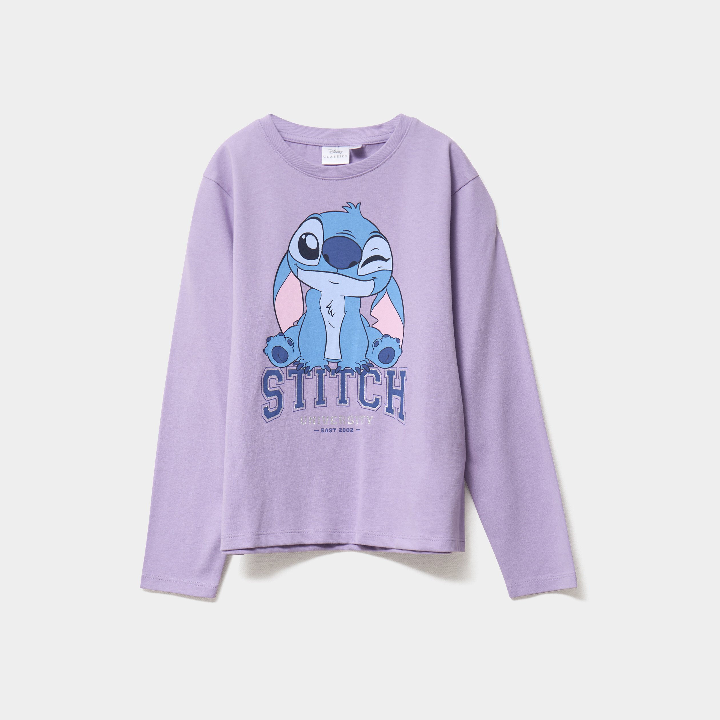 t shirt manches longues coton stitch parme fille T-shirt manches longues coton Stitch parme fille