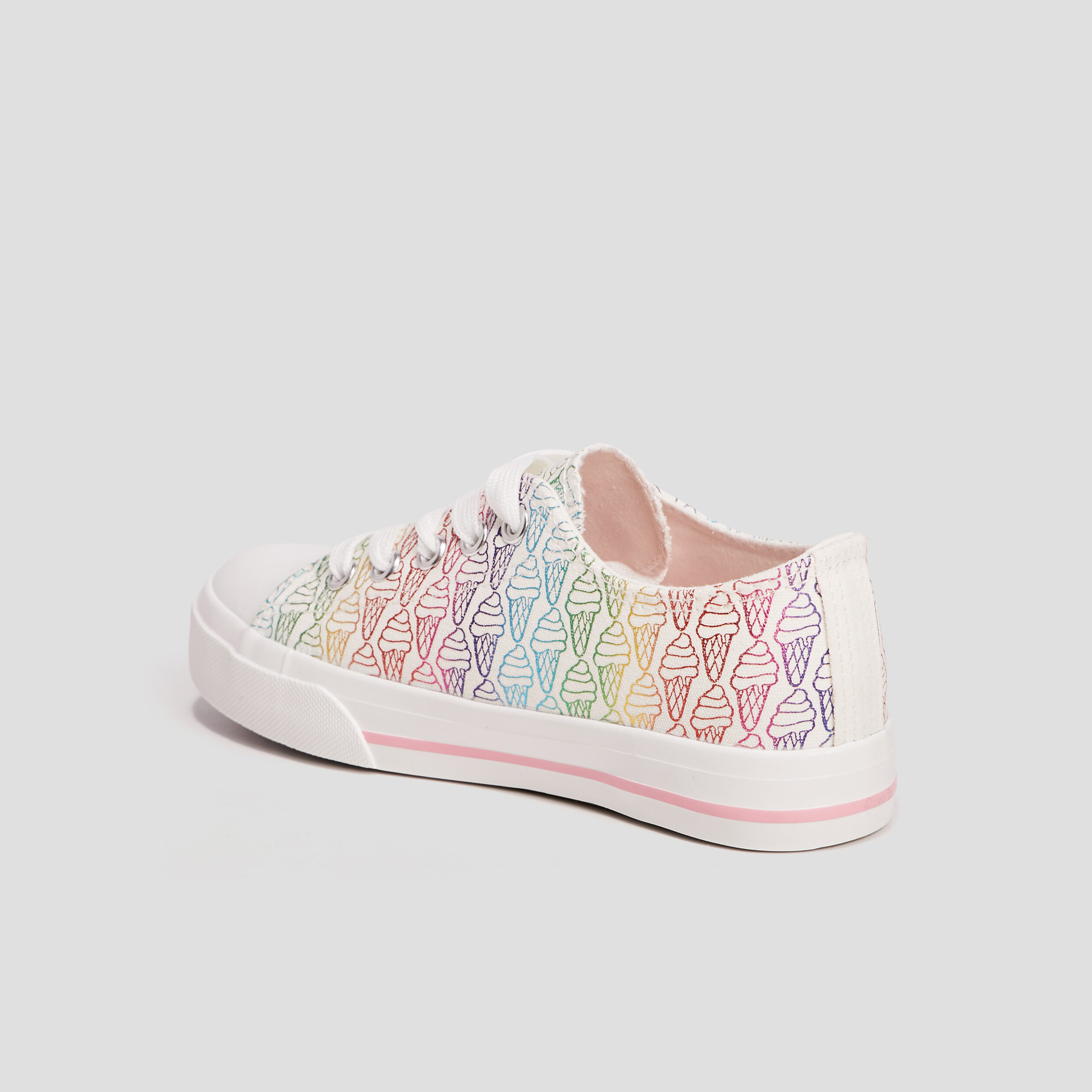 tennis en toile a lacets multicolore fille Tennis en toile à lacets multicolore fille