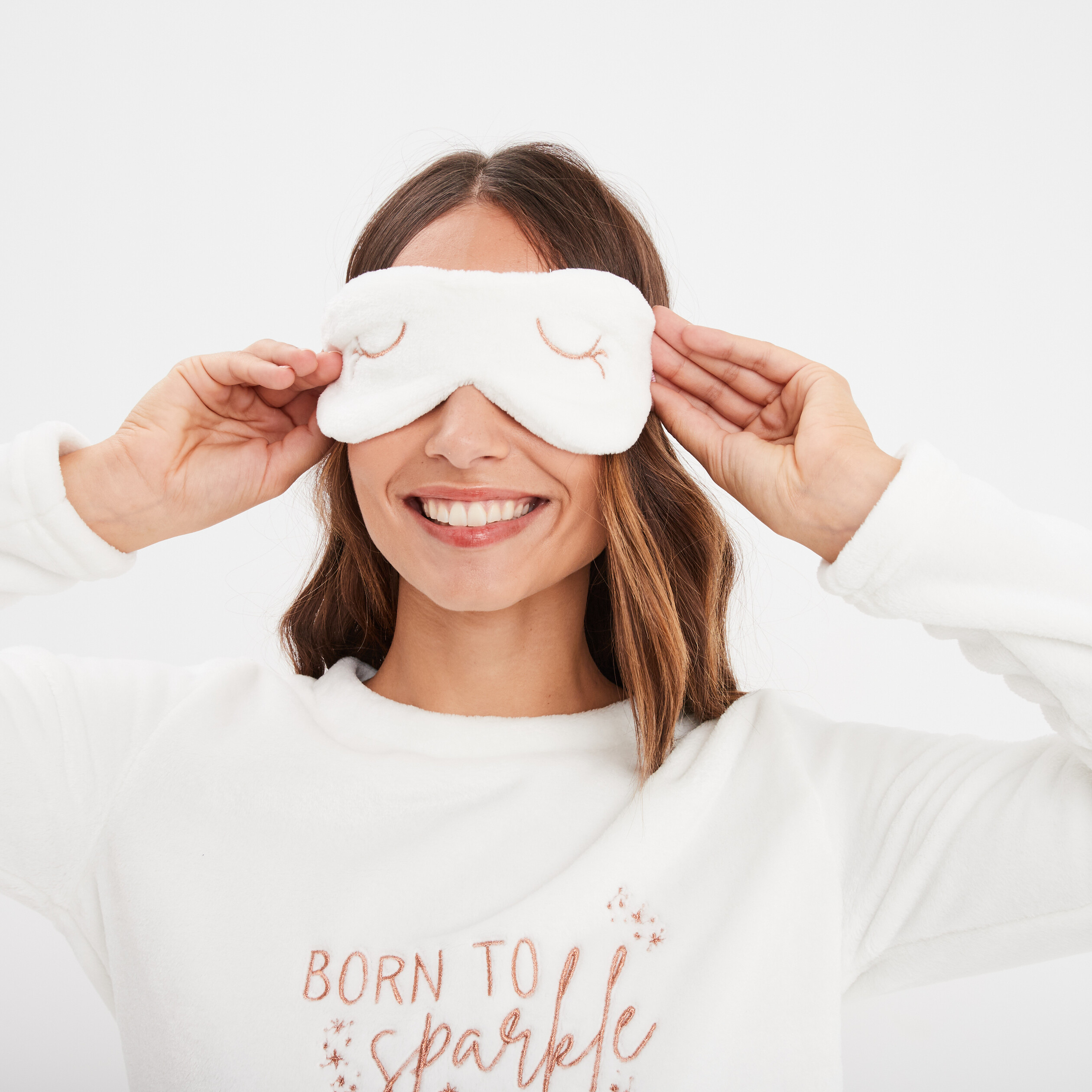 Ensemble pyjama effet polaire pièces rose femme