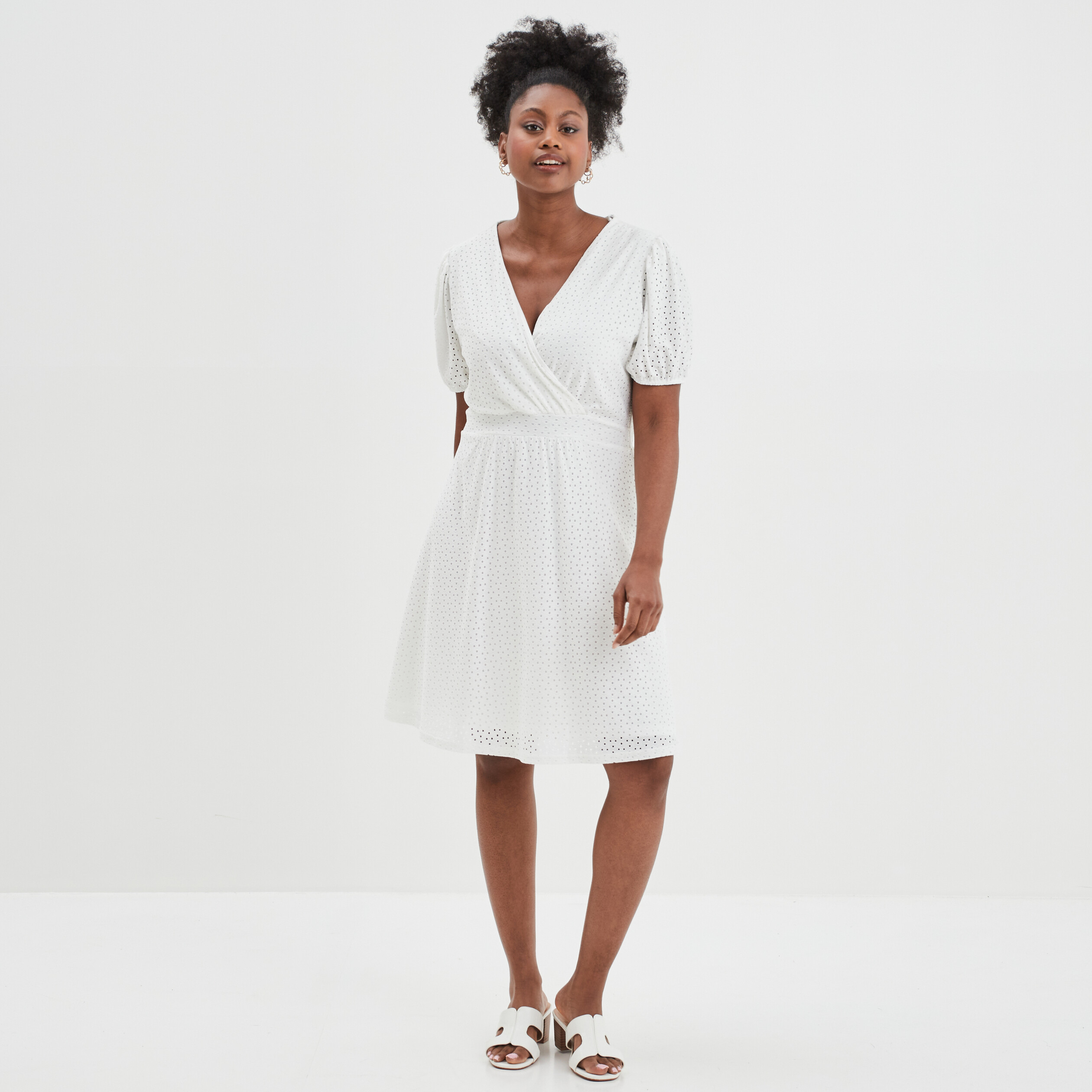 robe patineuse broderie anglaise blanc femme Robe patineuse broderie anglaise blanc femme
