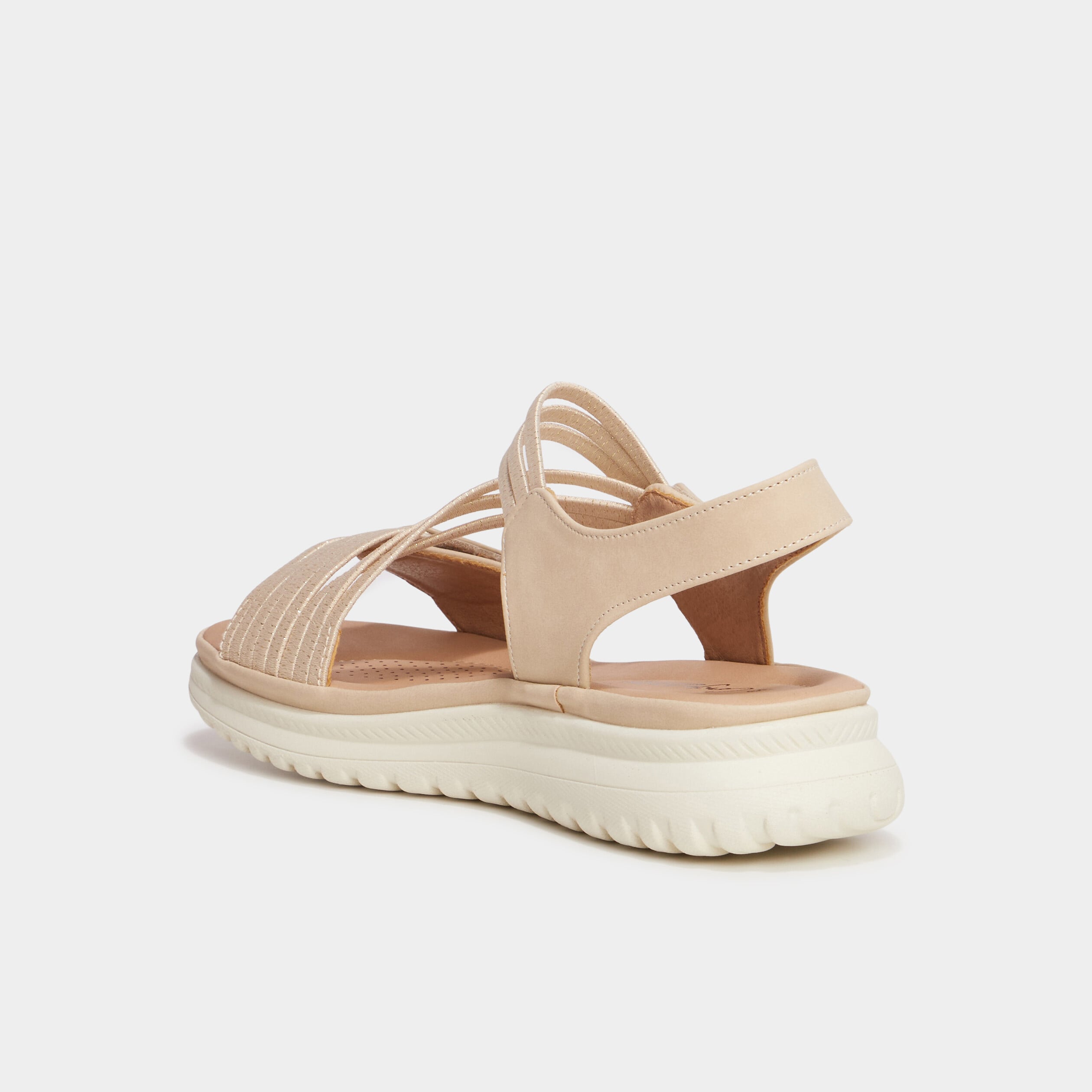 Sandales pied large Confortissimo sable femme
