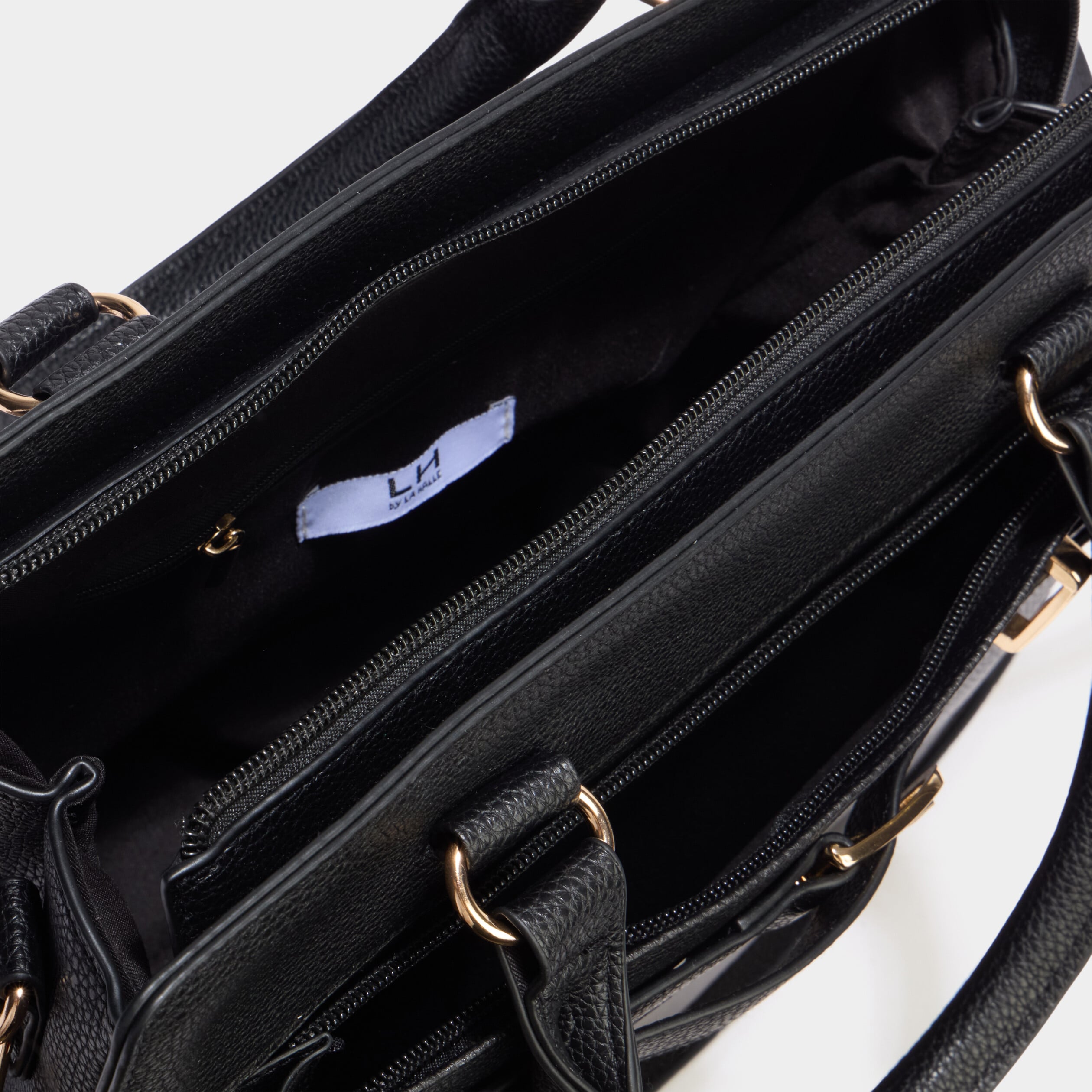 Sac &agrave; main avec boucle devant noir femme