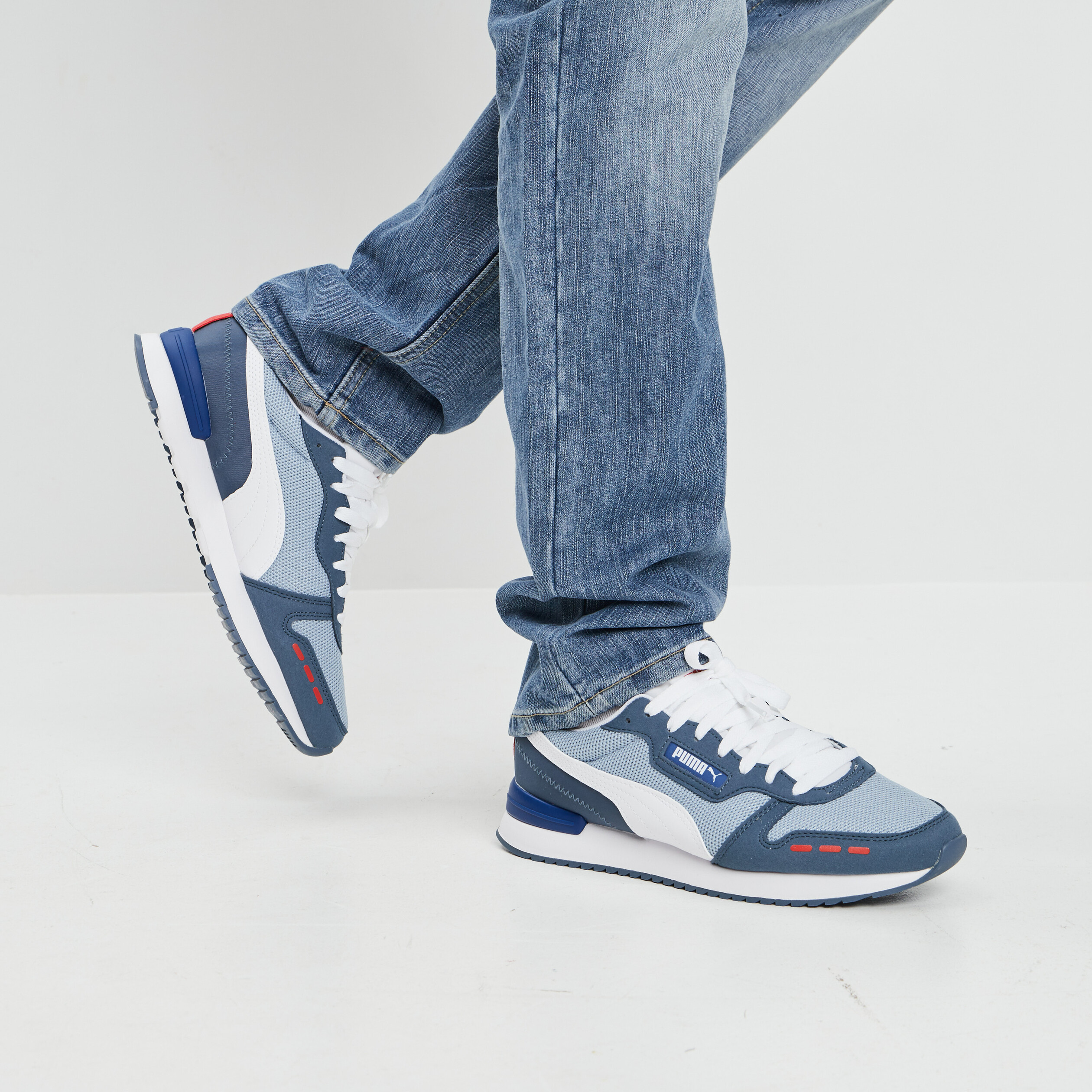 runnings a lacets puma r78 bleu gris homme Runnings à lacets Puma R78 bleu gris homme