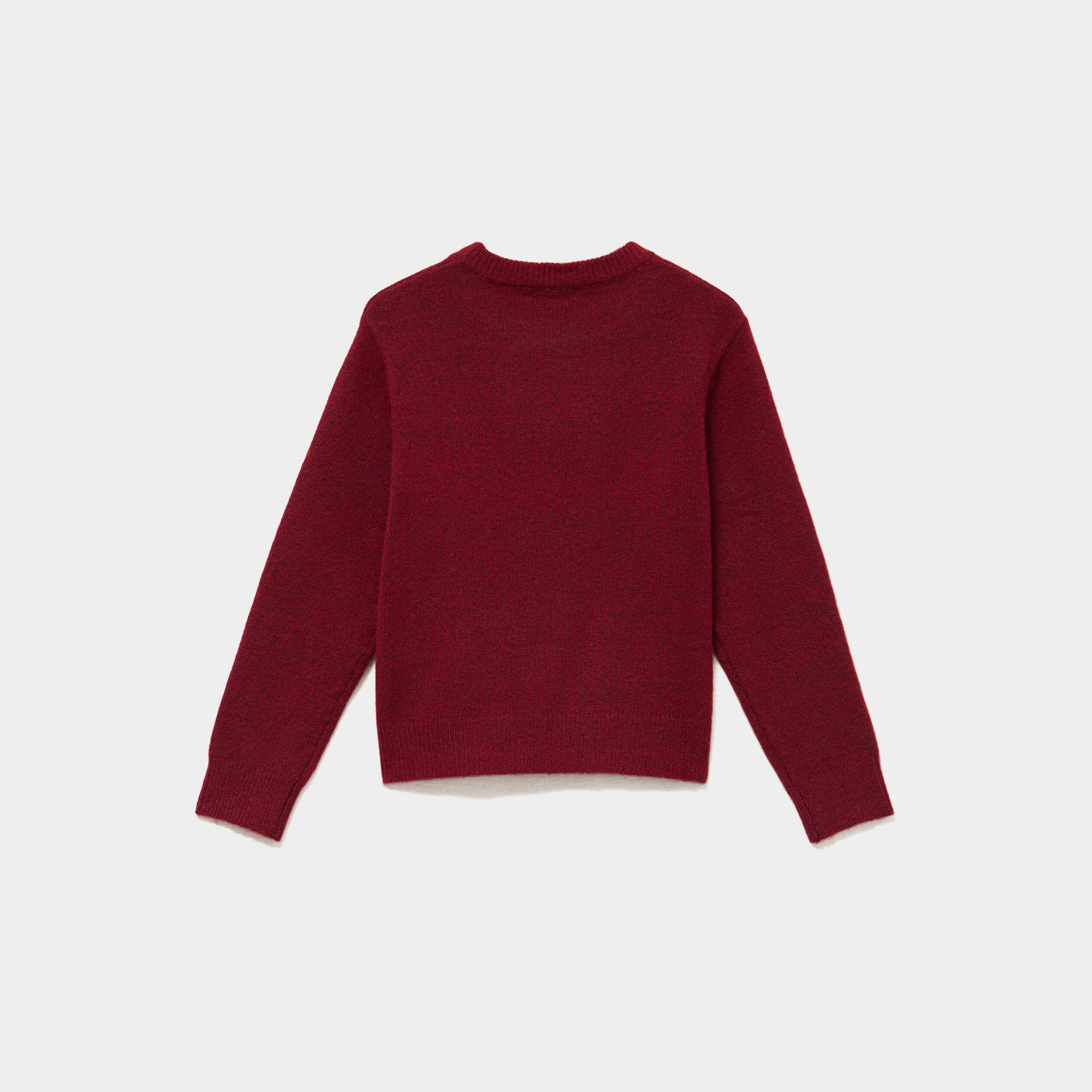 Pull col rond manches longues bordeaux fille