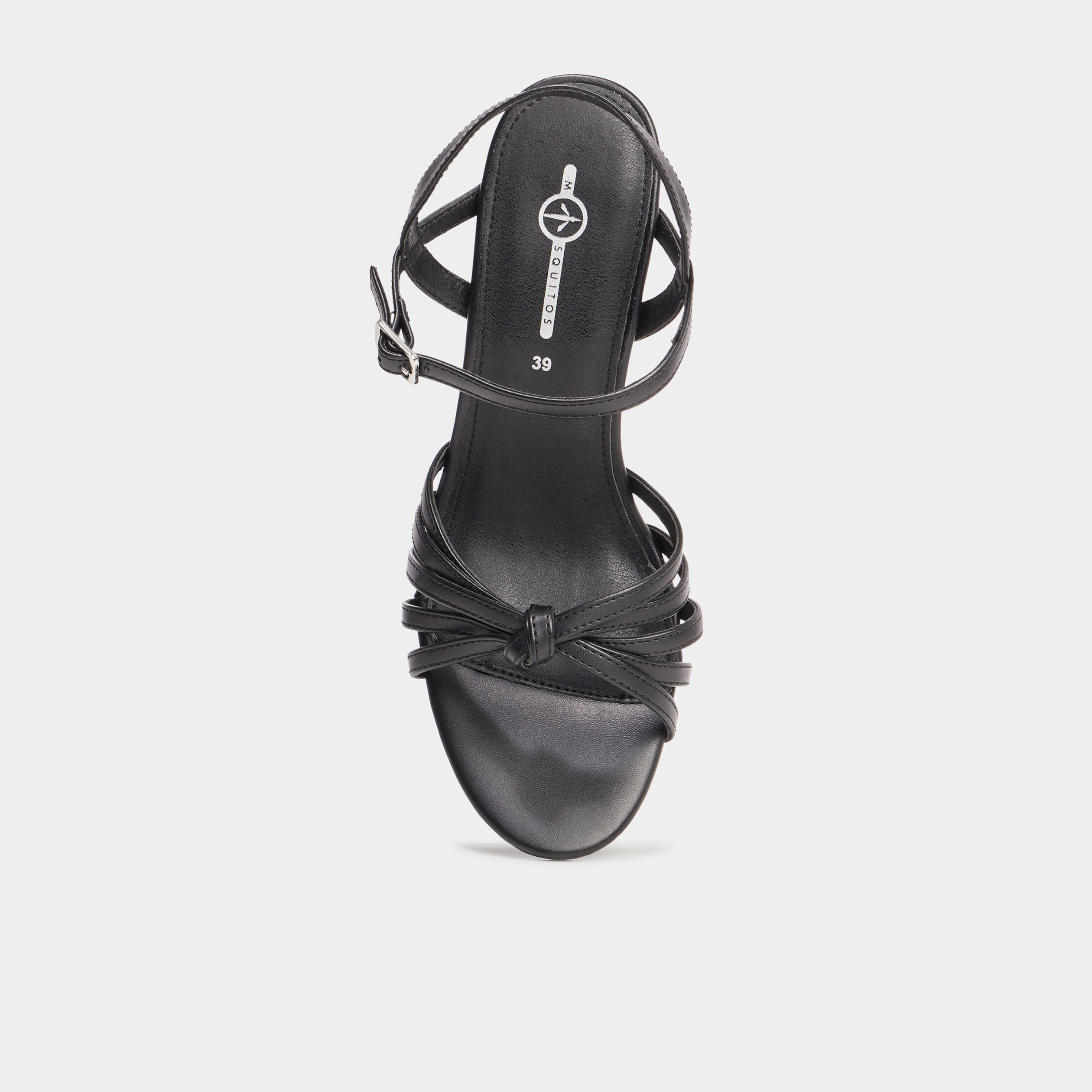 Sandales &agrave; talons Mosquitos noir femme