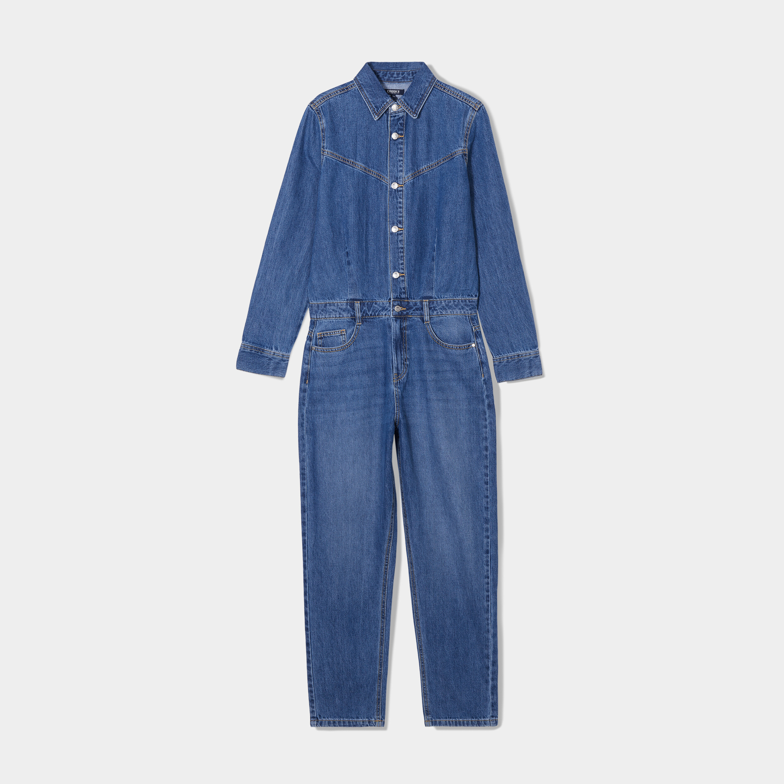 combinaison pantalon en jean creeks denim stone femme Combinaison pantalon en jean Creeks denim stone femme