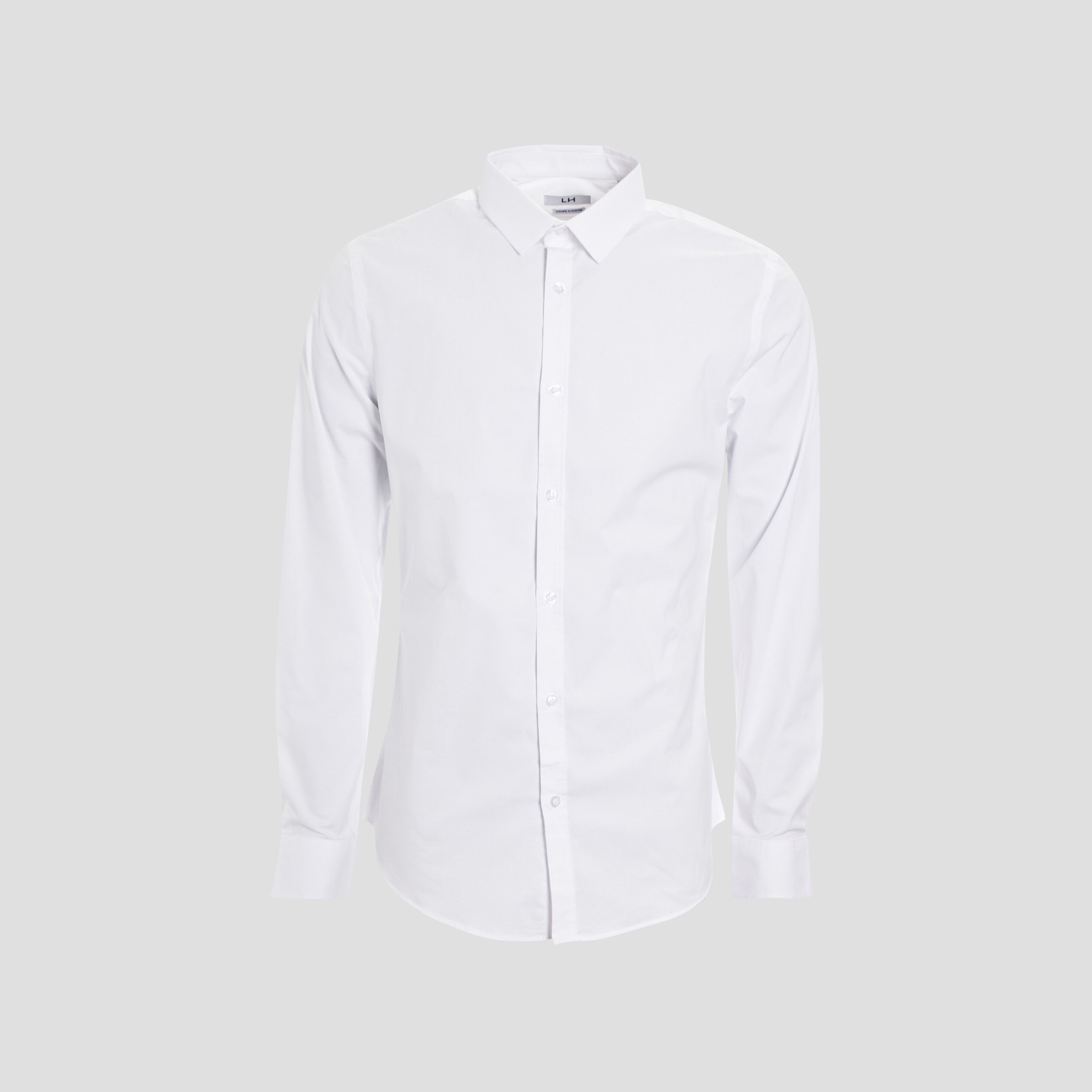 chemise stretch manches longues blanc homme Chemise stretch manches longues blanc homme