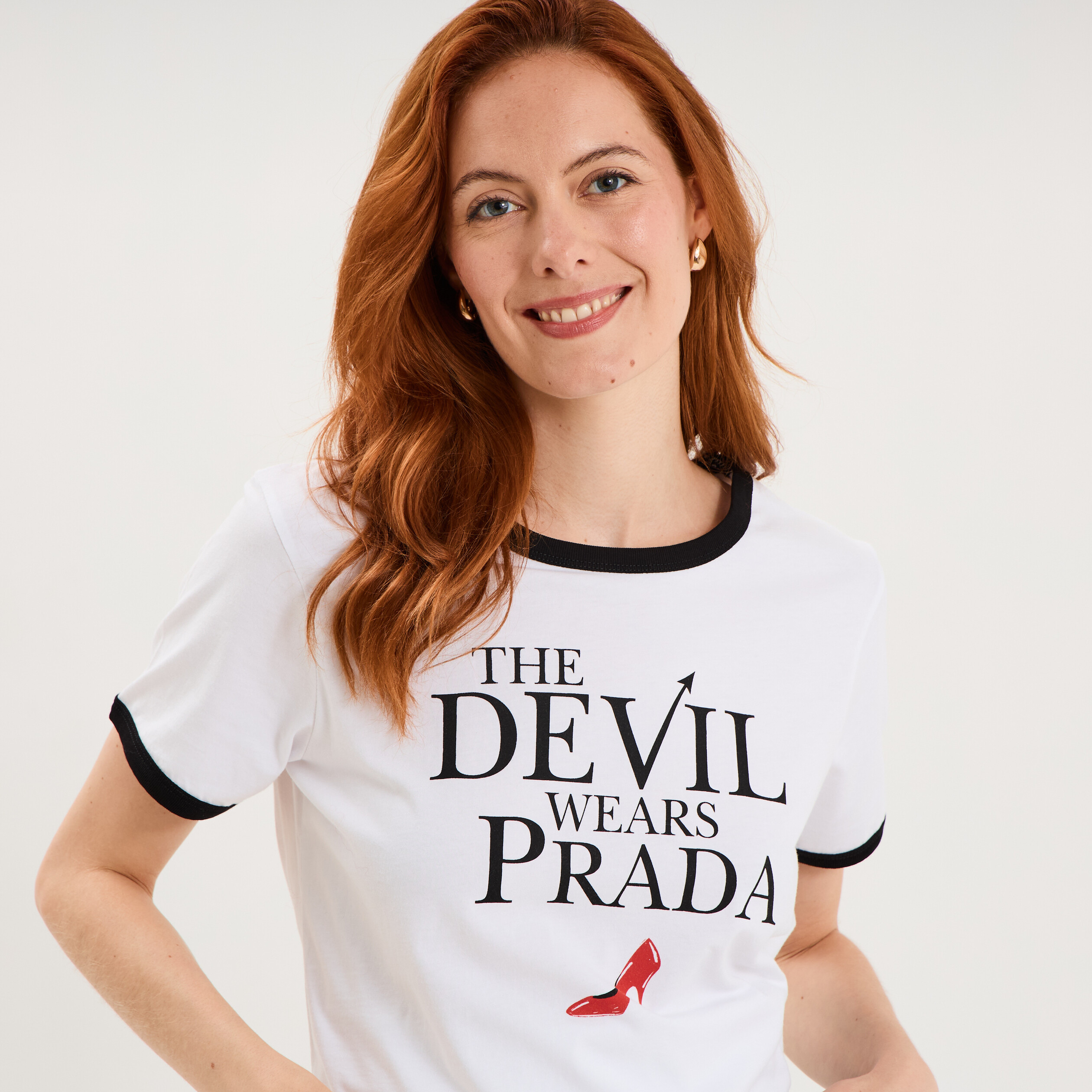 T-shirt coton Le diable en Prada blanc femme