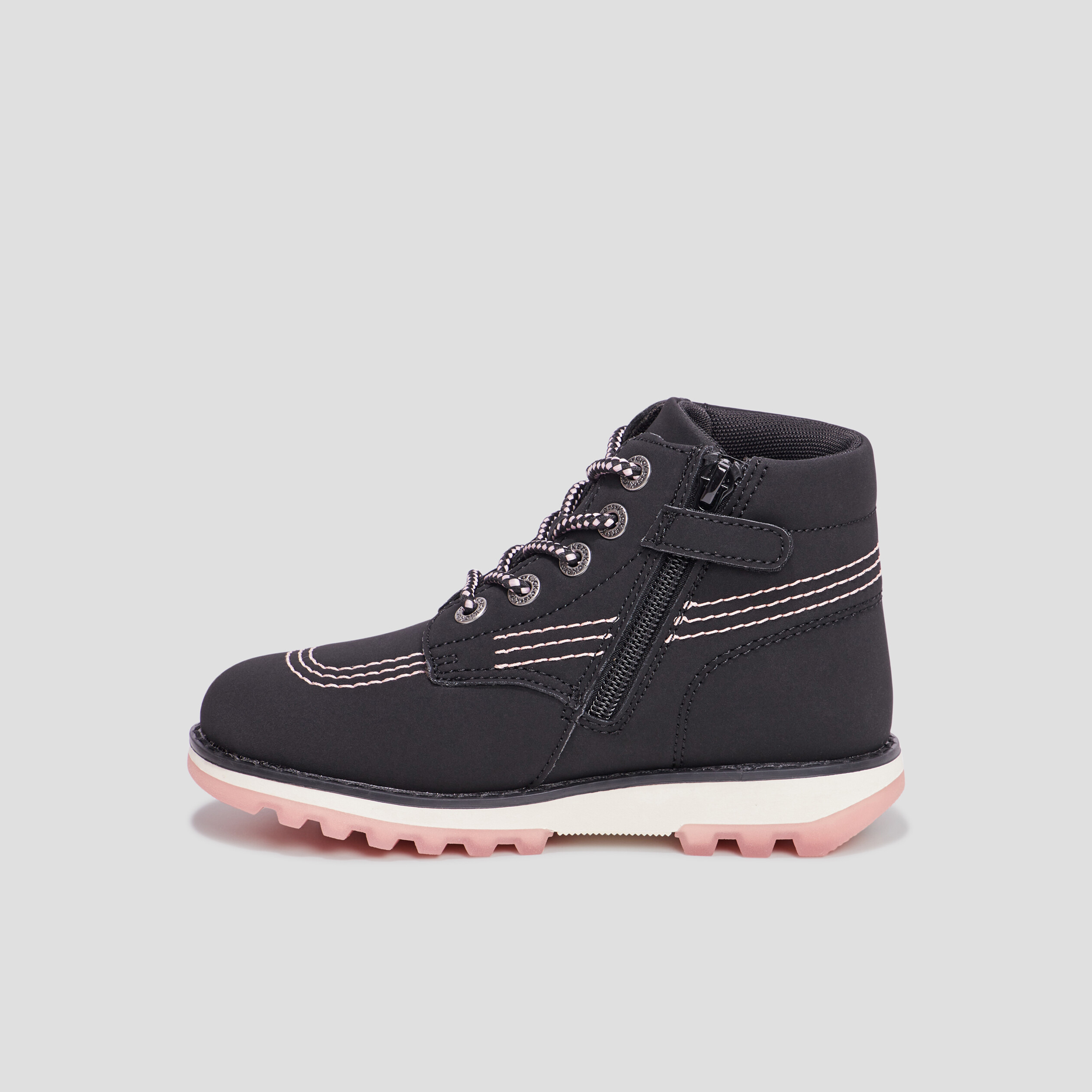 bottines zippees kickers krally noir fille Bottines zippées Kickers Krally noir fille