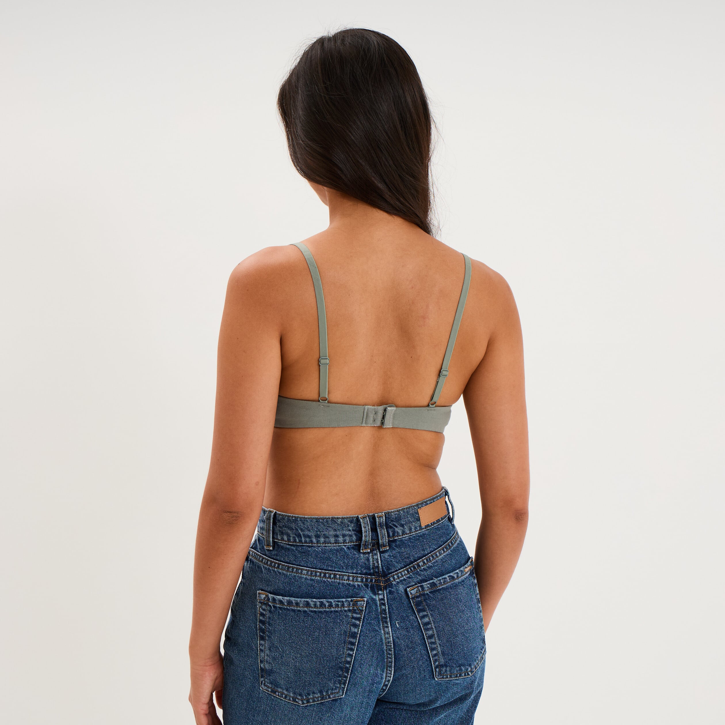 Soutien-gorge triangle coton majoritaire vert clair femme