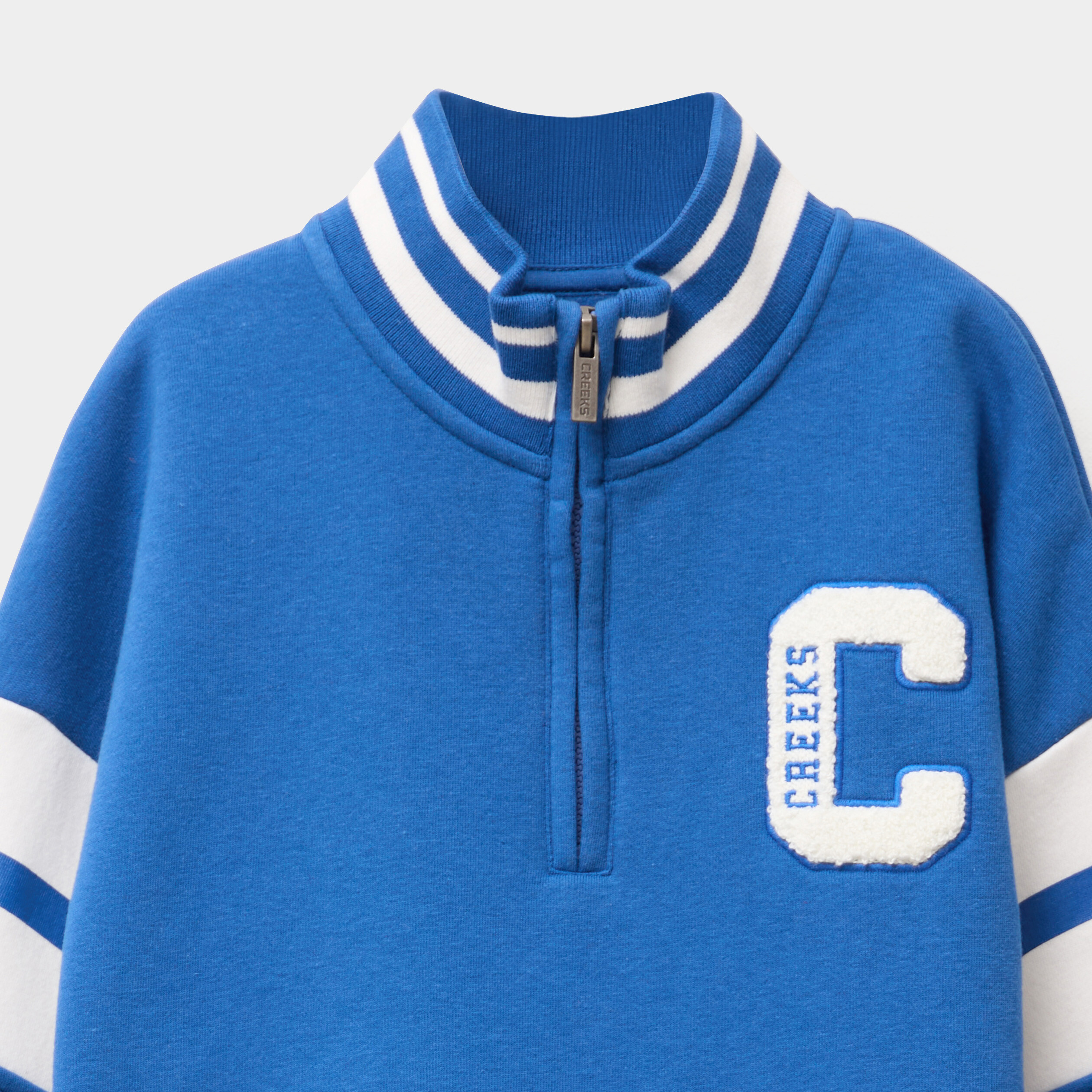 Sweat col camionneur oversize bleu garçon La Halle