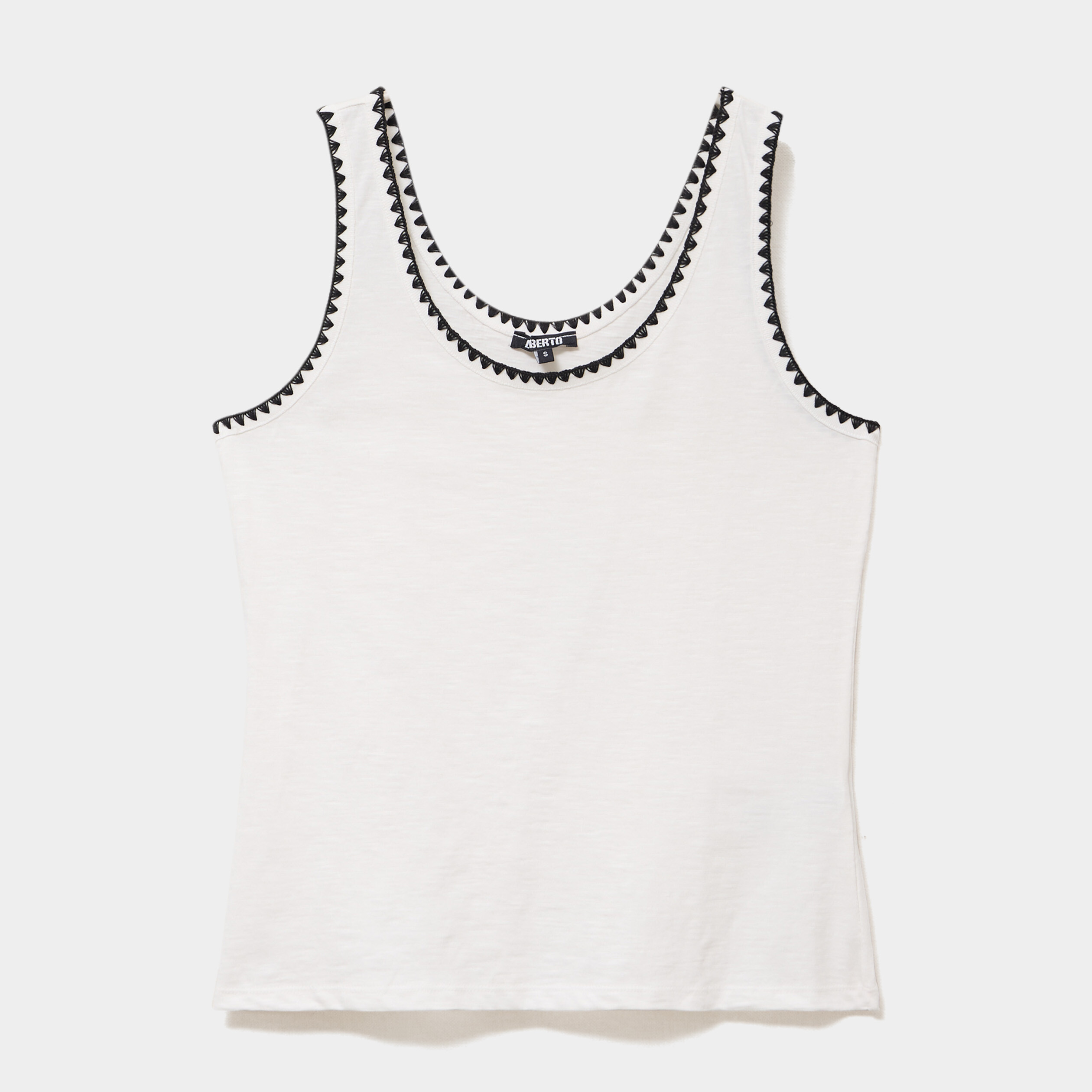 D&eacute;bardeur cintr&eacute; avec broderie coton blanc femme