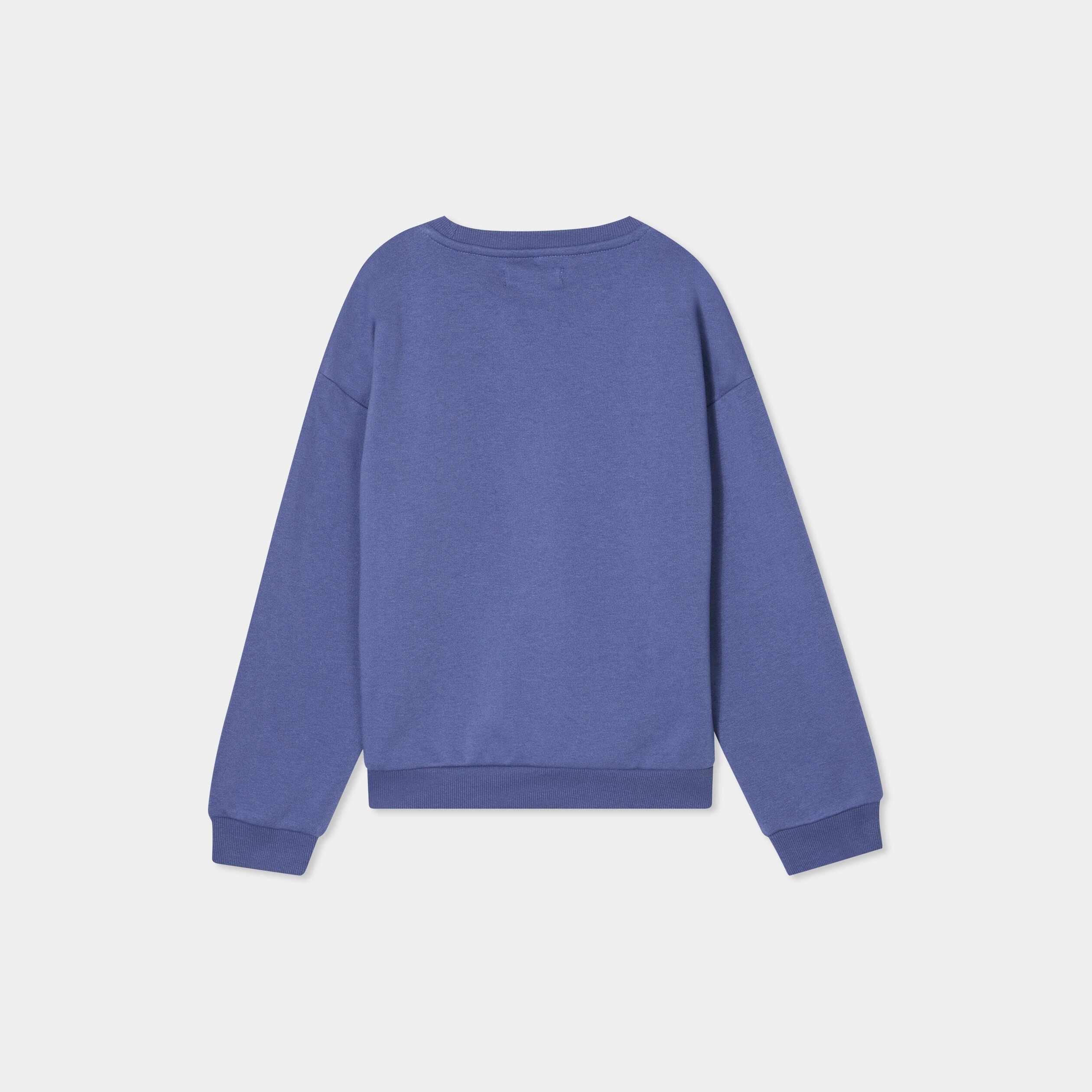 sweat col rond manches longues bleu gris fille Sweat col rond manches longues bleu gris fille