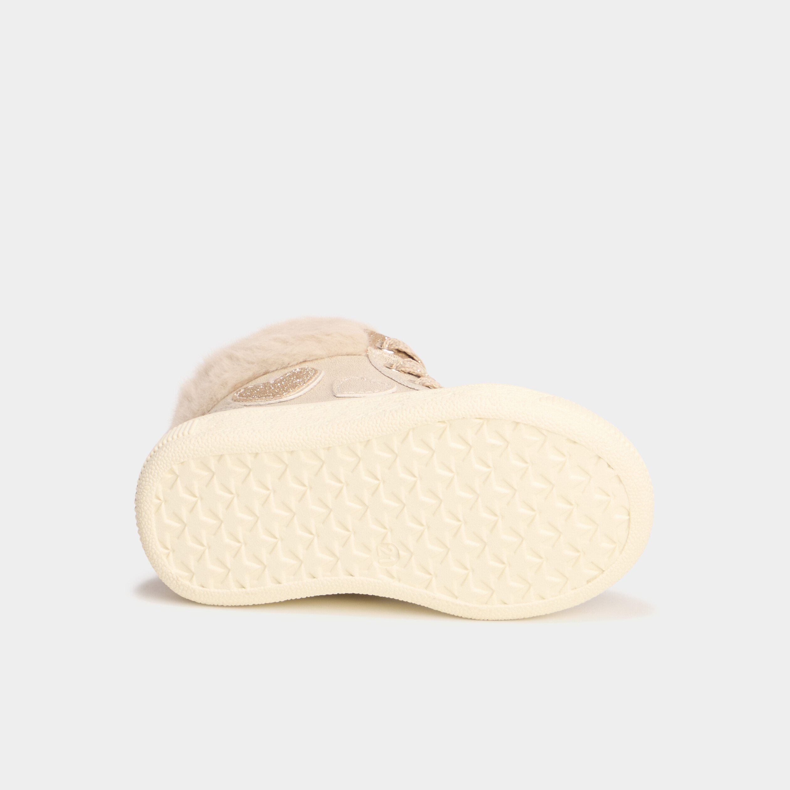 Baskets montantes zipp&eacute;es fourr&eacute;es jaune or b&eacute;b&eacute; fille
