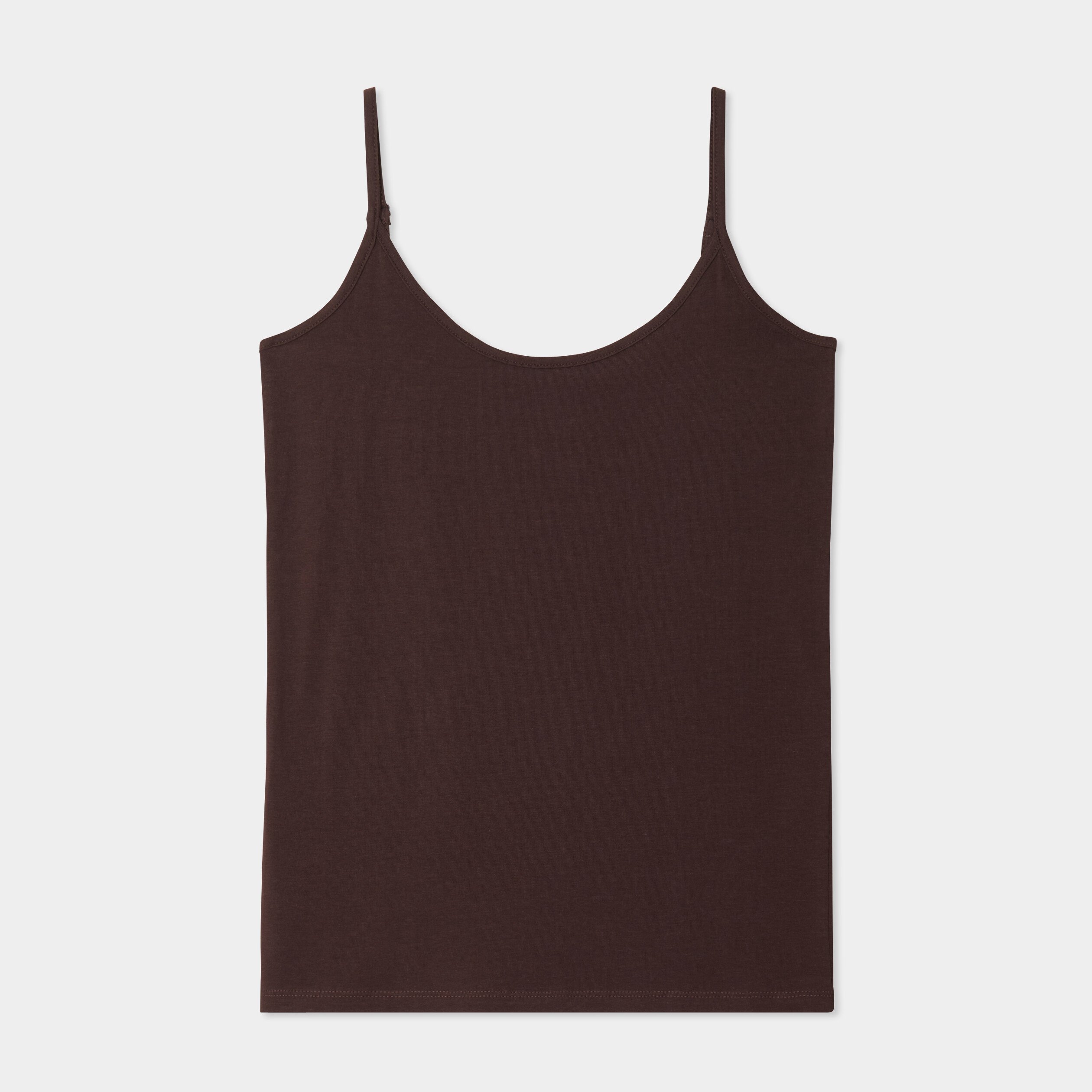 debardeur coton bretelles reglables marron fonce femme Débardeur coton bretelles réglables marron foncé femme