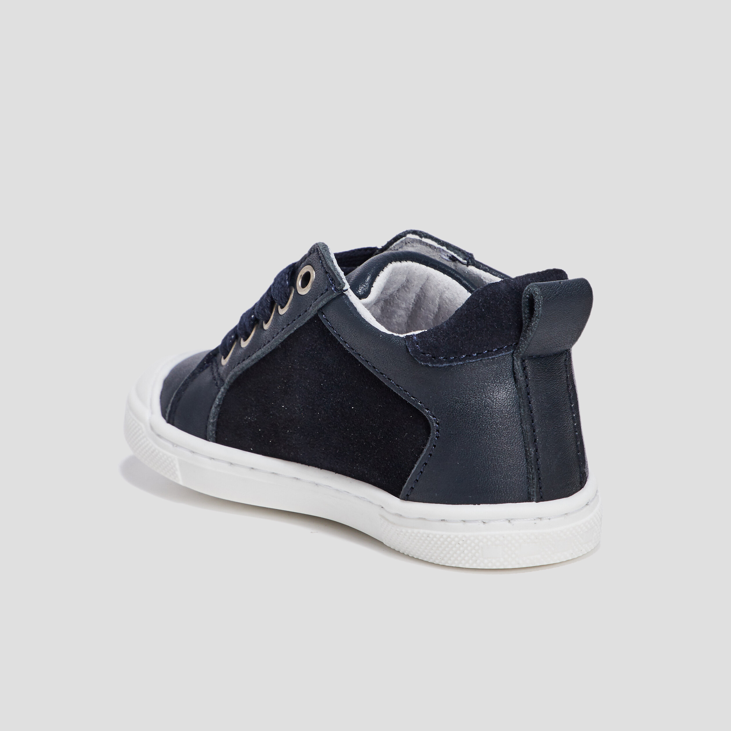 Bottillons en cuir bleu marine bébé garçon