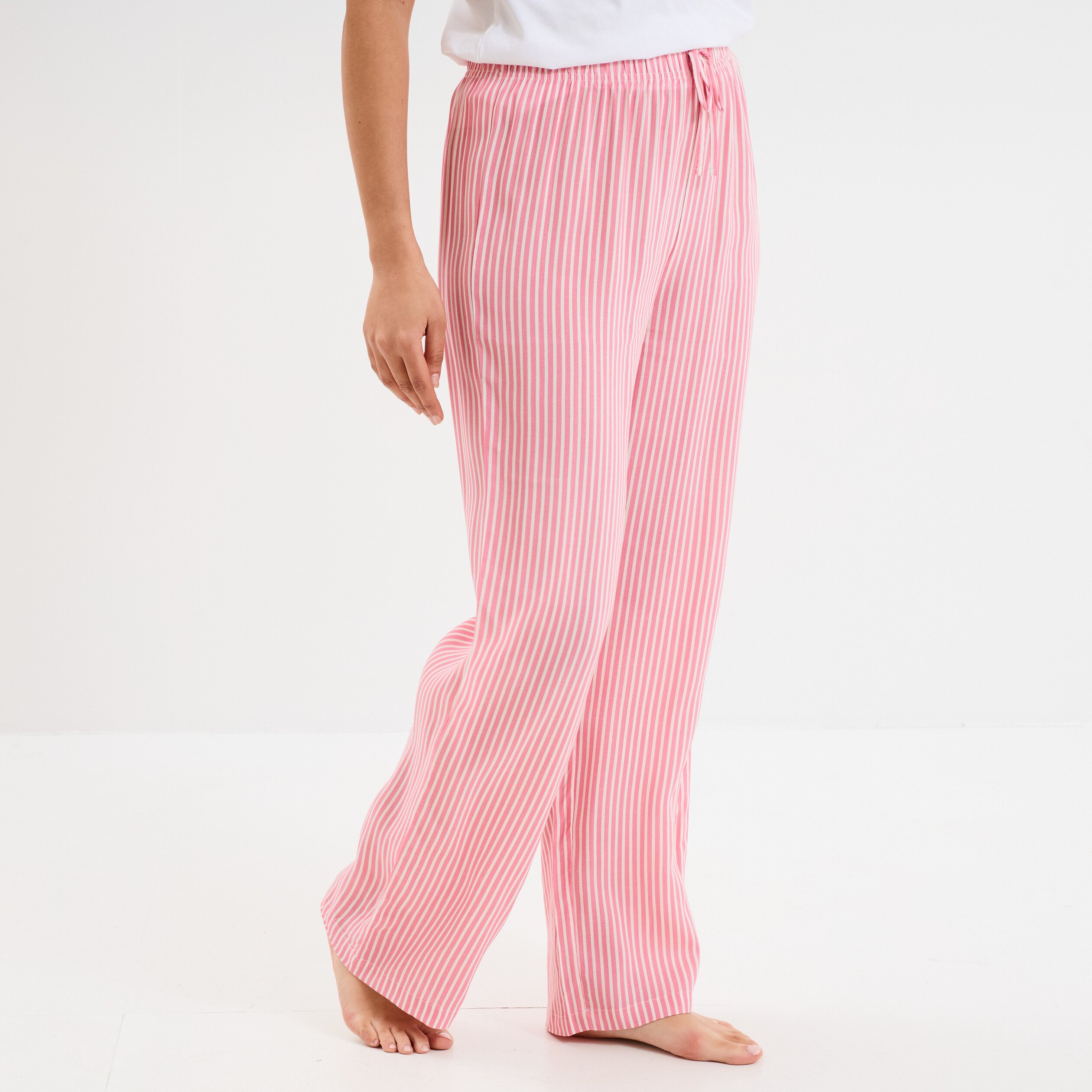 pantalon de pyjama fluide rose femme Pantalon de pyjama fluide rose femme