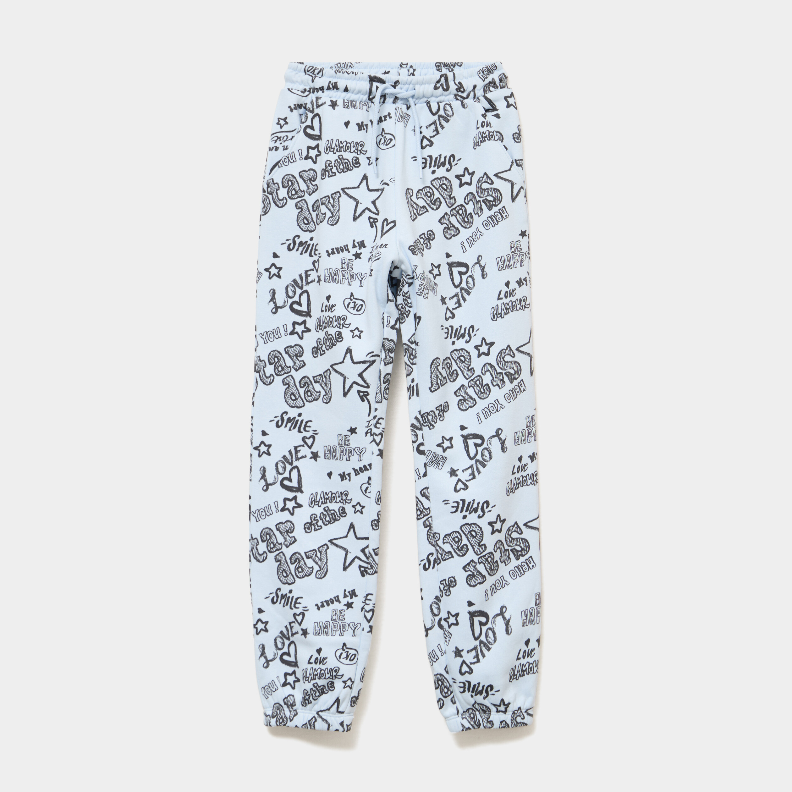 Pantalon de jogging molleton bleu ciel fille