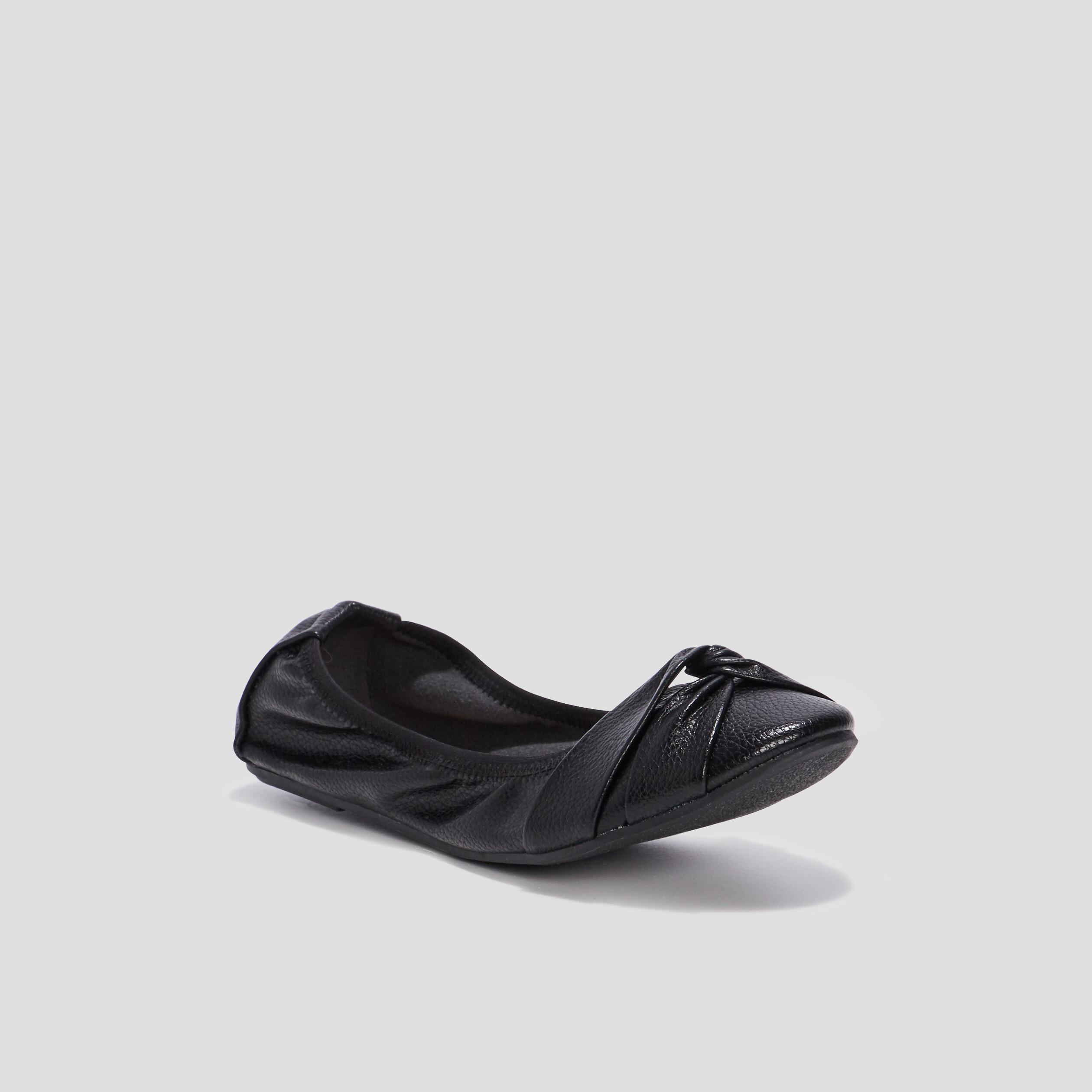 Ballerines plates d&eacute;tail effet nou&eacute; noir femme
