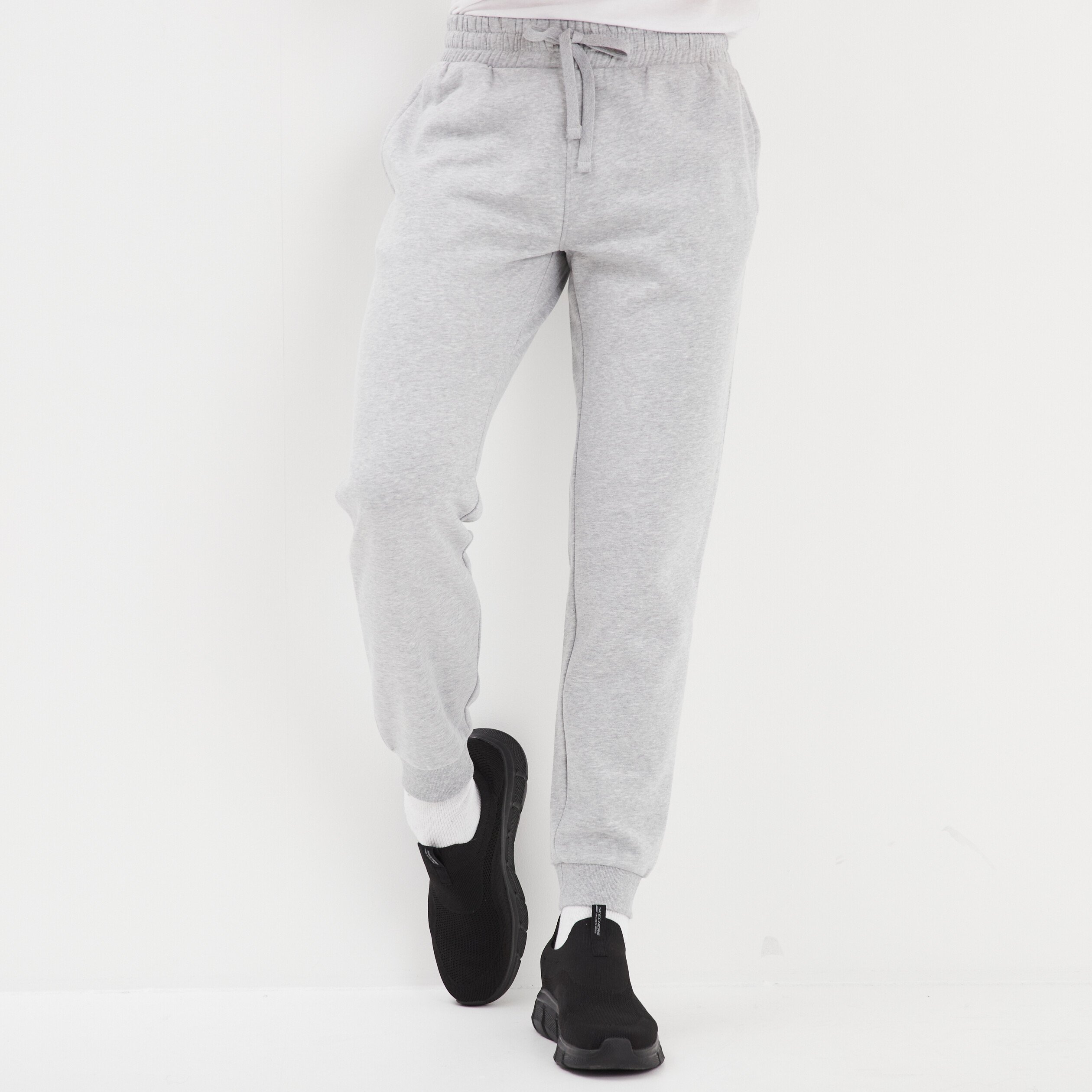 pantalon jogging droit molleton gris homme Pantalon jogging droit molleton gris homme