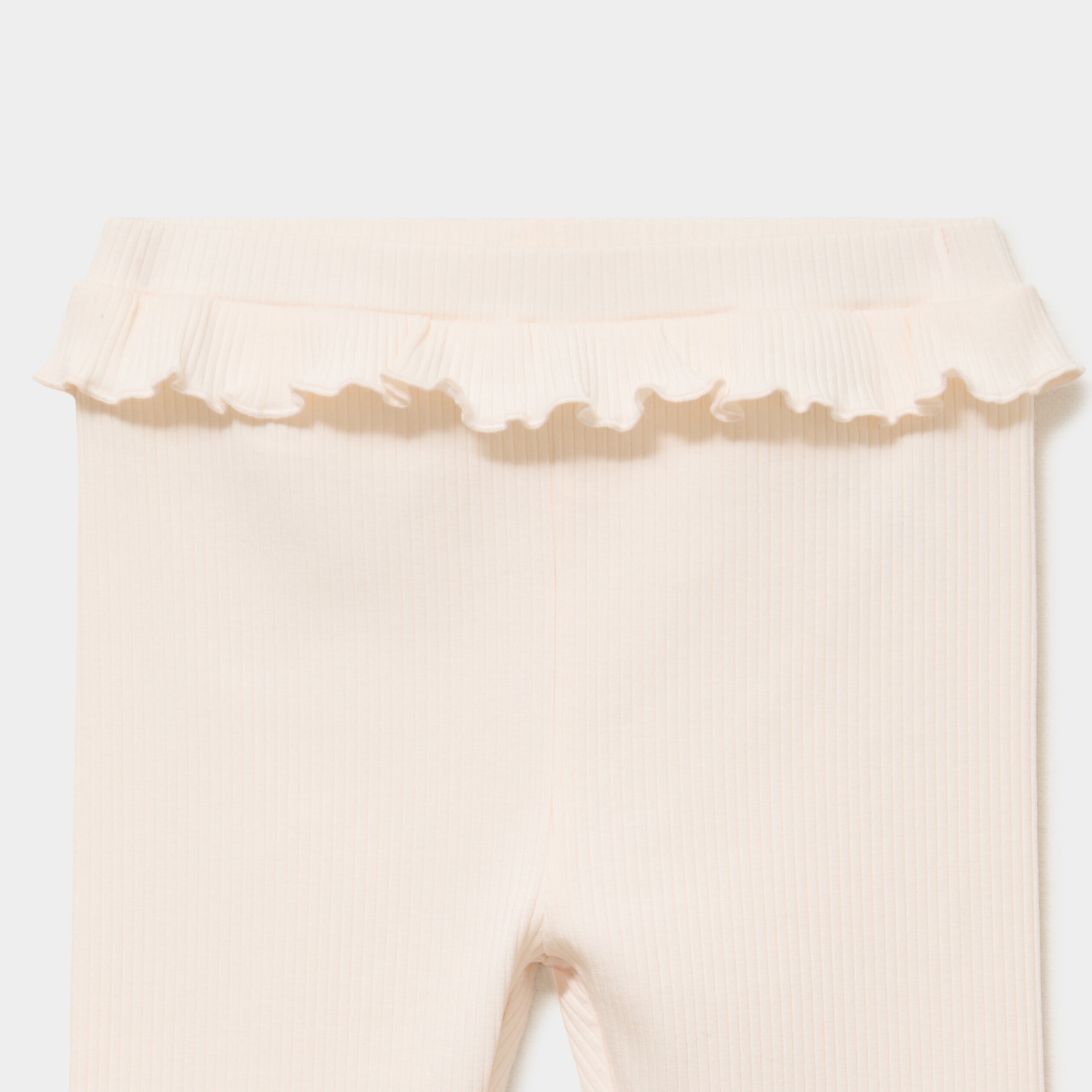 Legging c&ocirc;tel&eacute; &agrave; volants creme b&eacute;b&eacute; fille