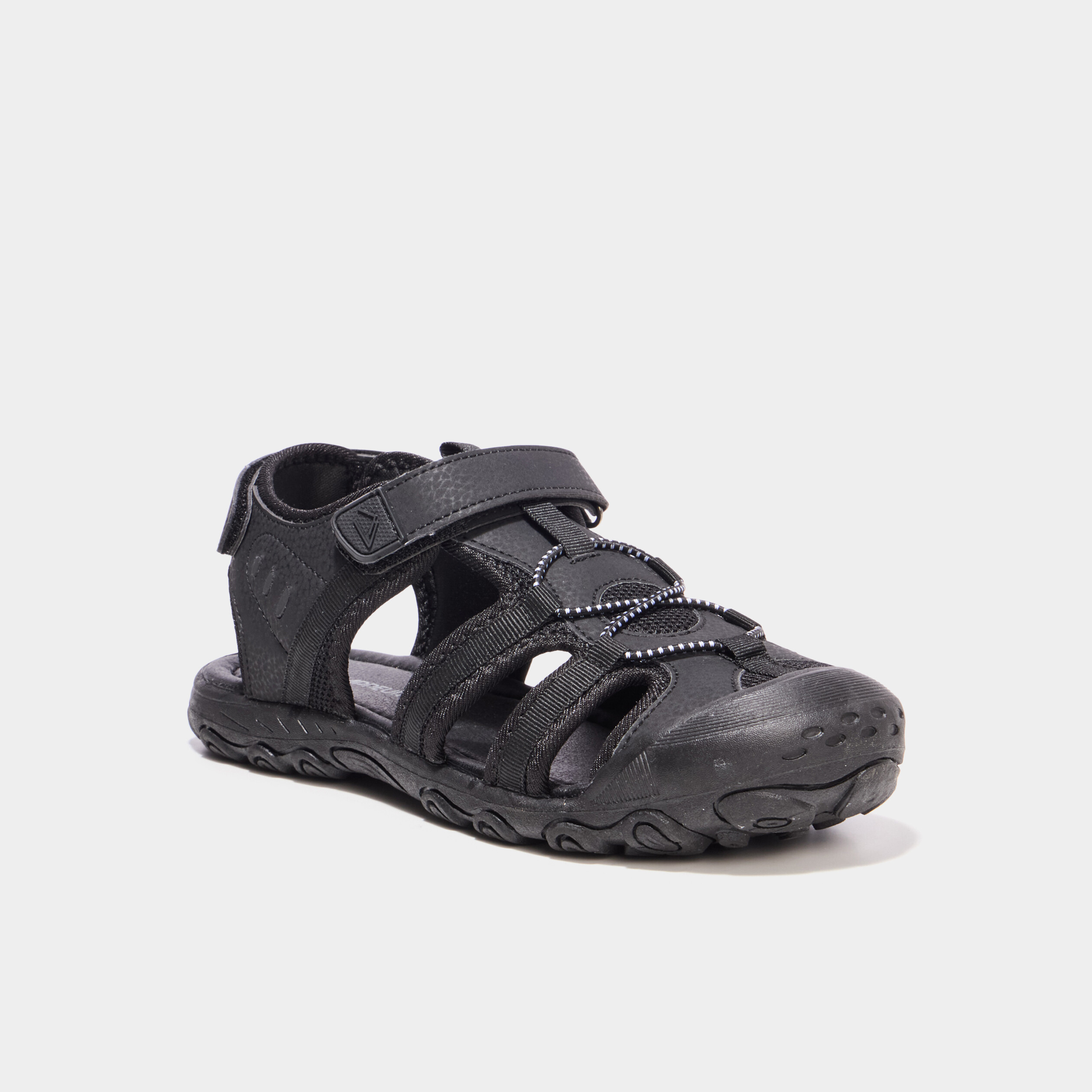 Sandales &agrave; scratchs bout renforc&eacute; noir gar&ccedil;on