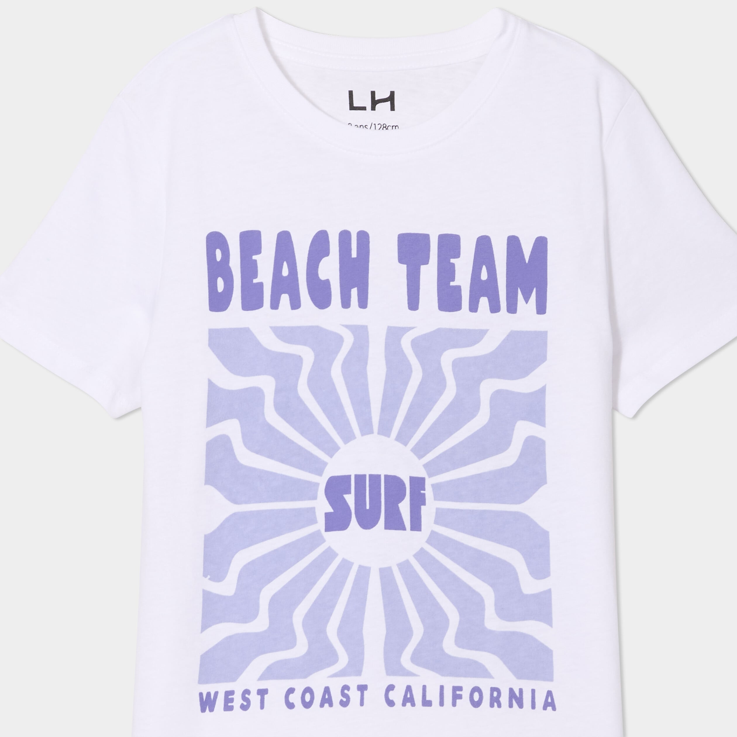 T-shirt col rond manches courtes coton blanc gar&ccedil;on
