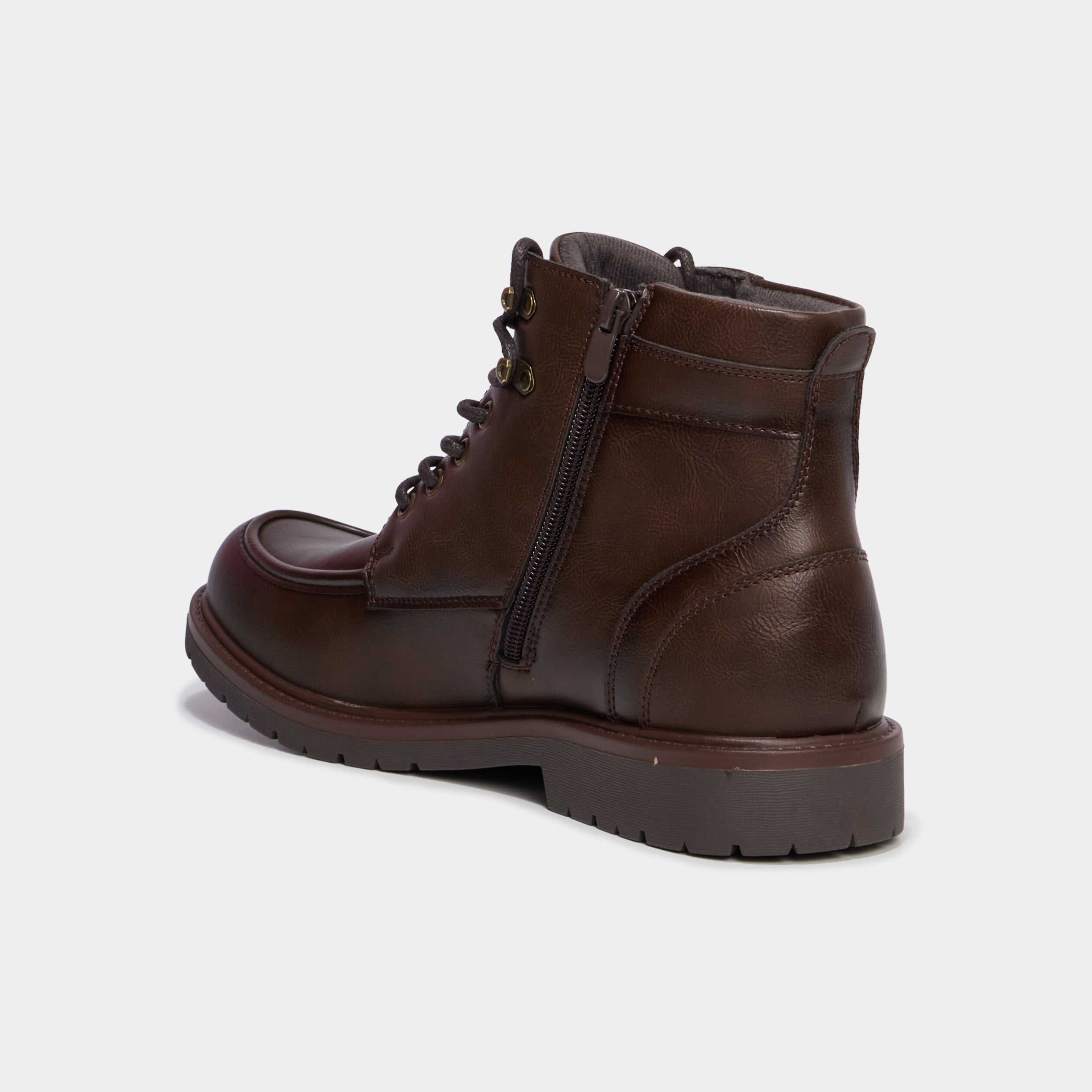 Boots zipp&eacute;es &agrave; lacets marron homme