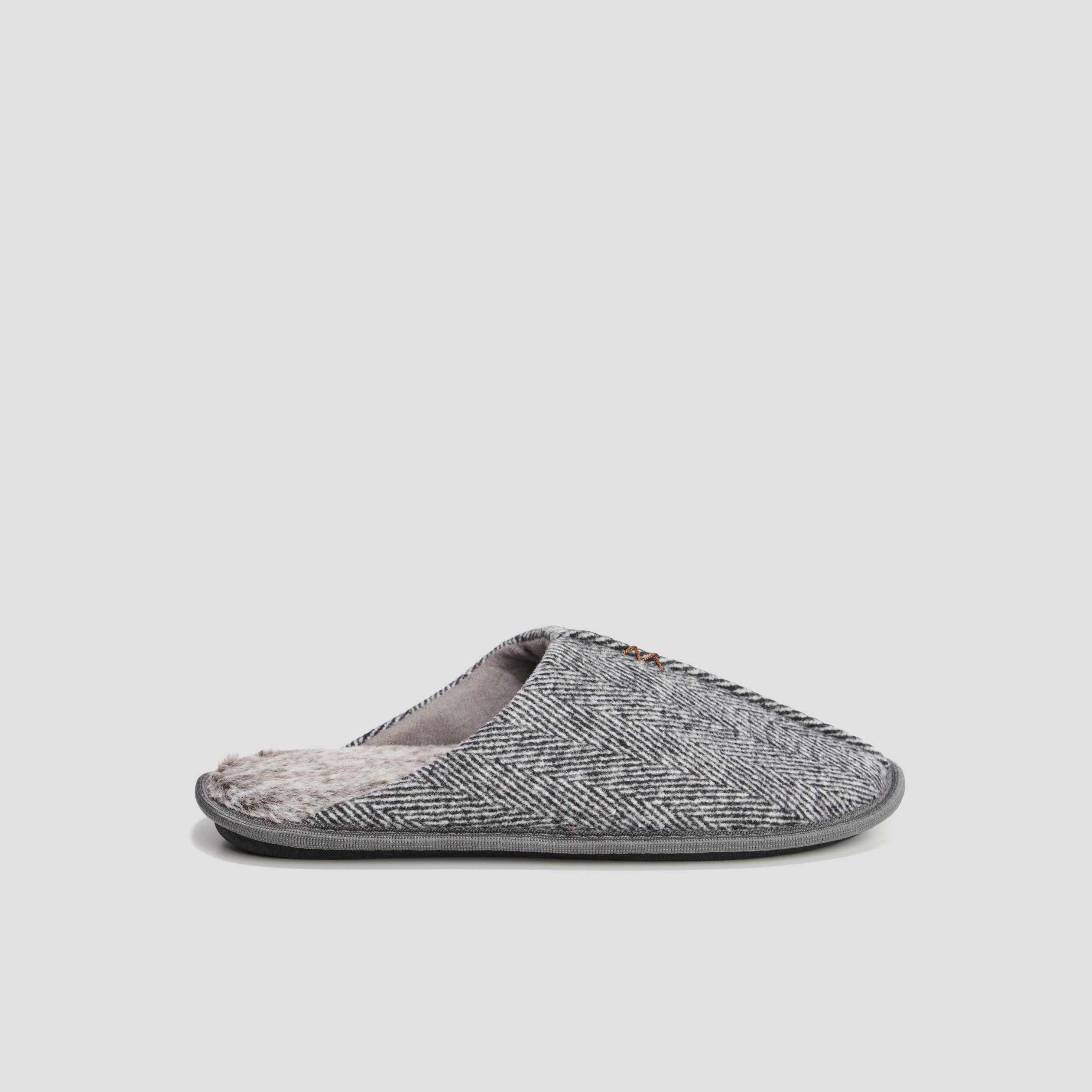 chaussons mules interieur fourre gris homme Chaussons mules intérieur fourré gris homme