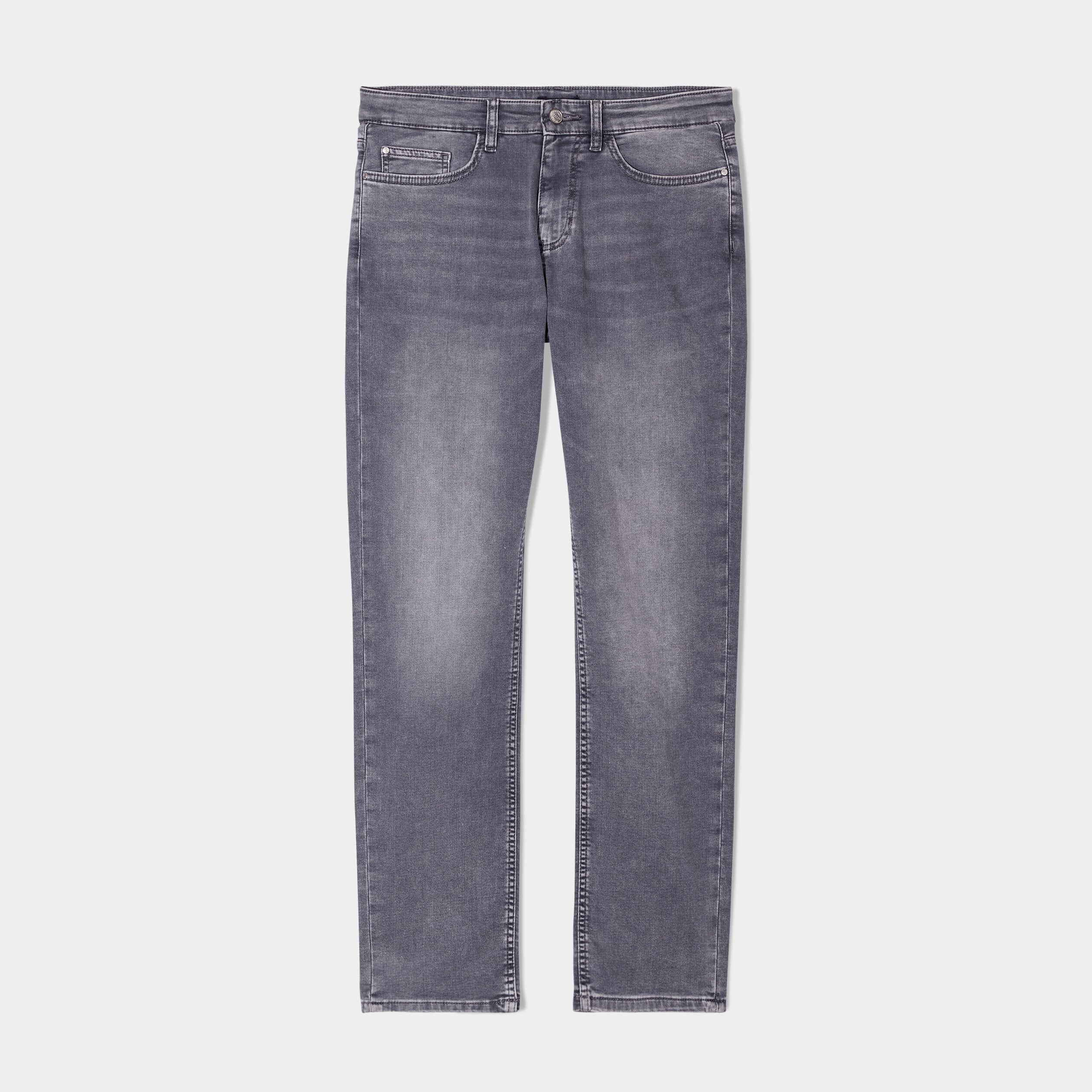 Jean stretch coupe regular denim gris homme