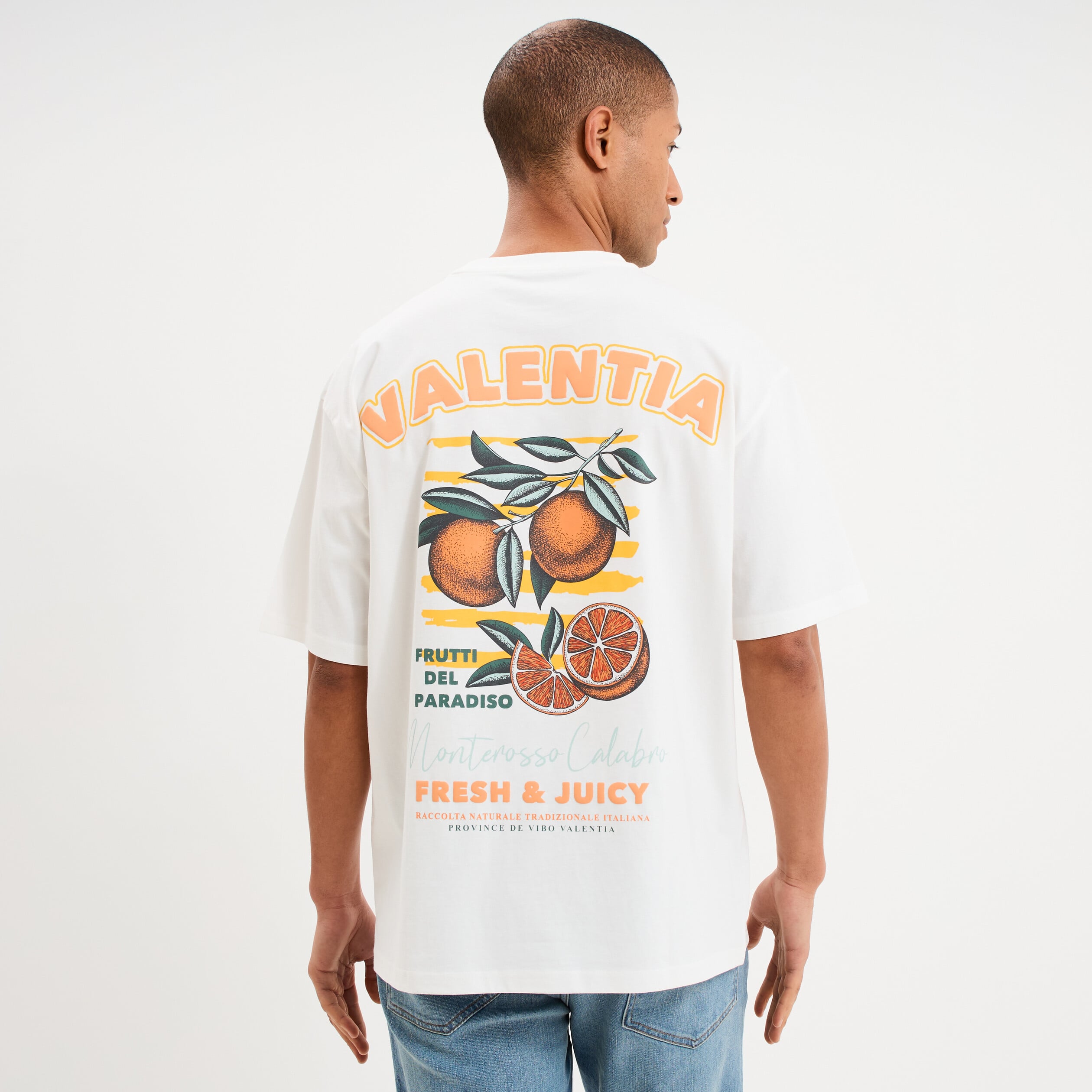 T-shirt relax manches courtes coton blanc homme
