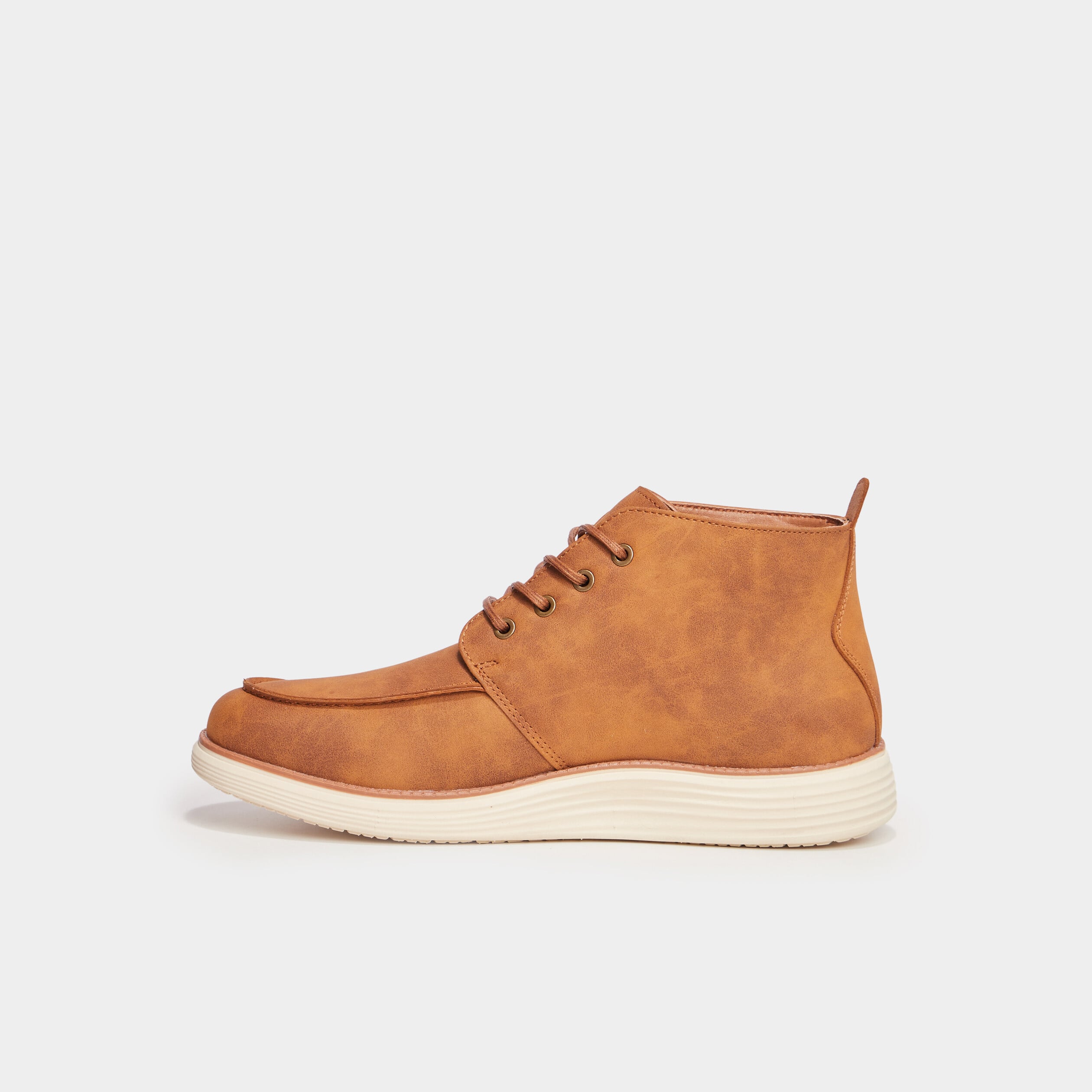 Bottines &agrave; lacets semelle &eacute;paisse marron clair homme