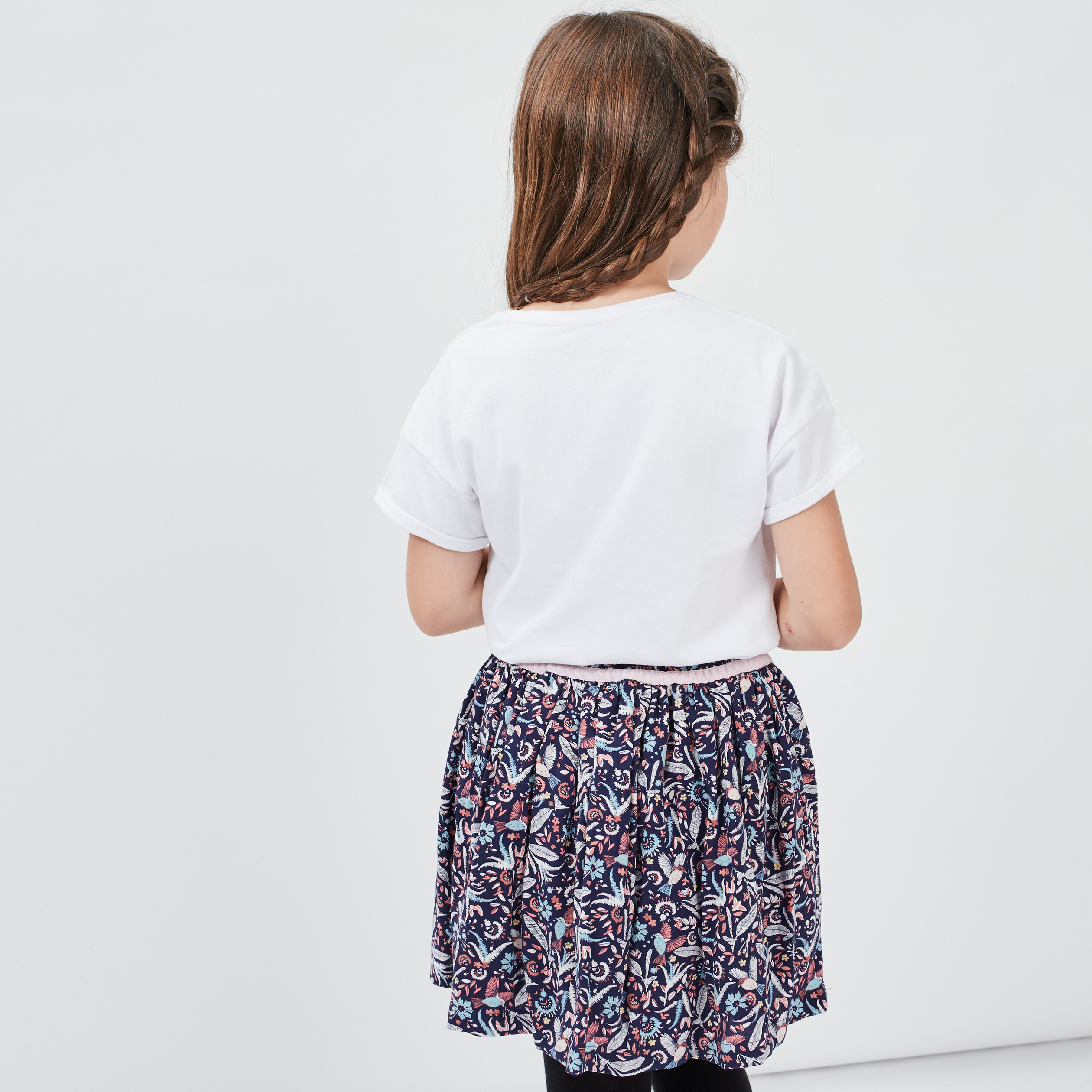 T-shirt manches courtes blanc fille