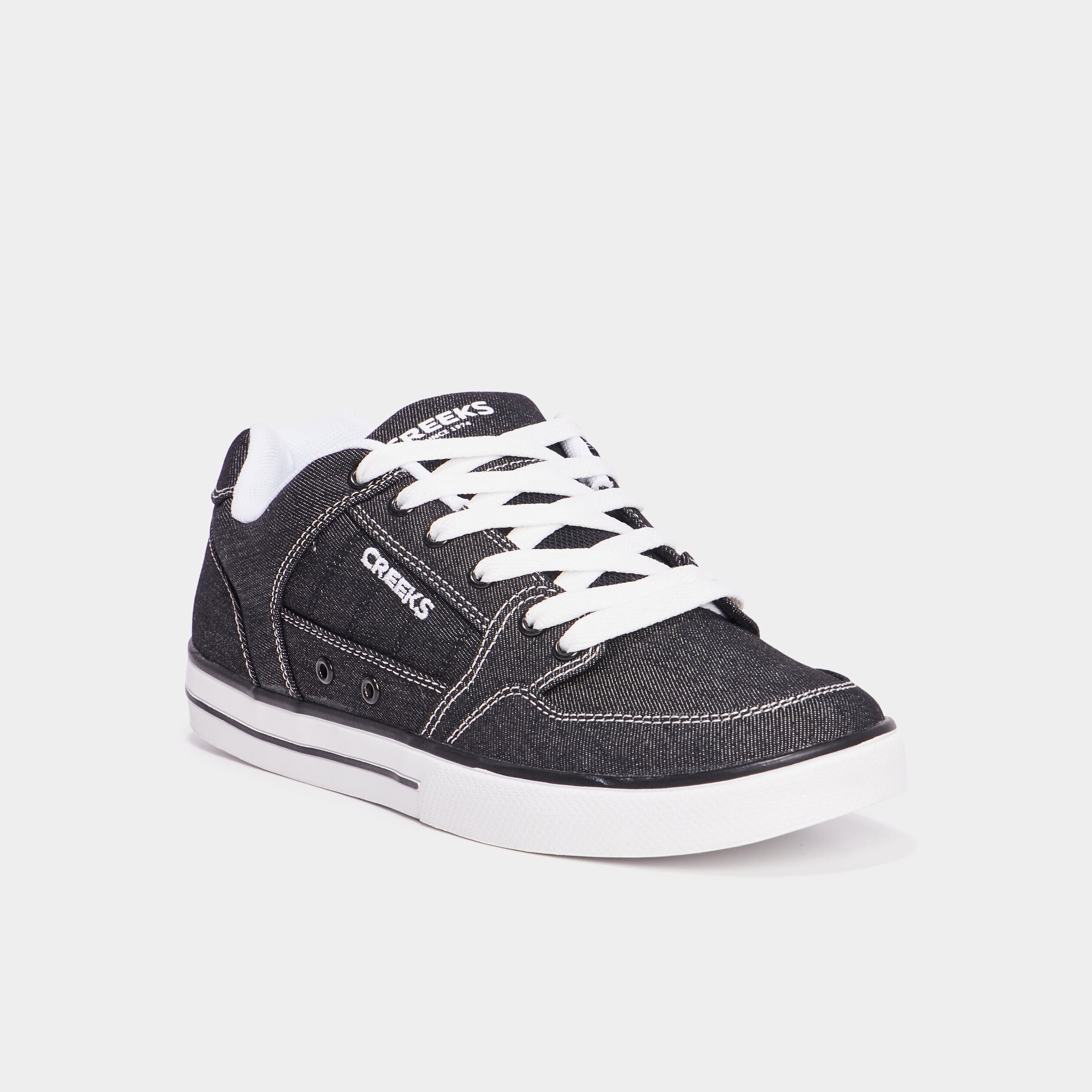 Tennis basses en toile &agrave; lacets noir homme