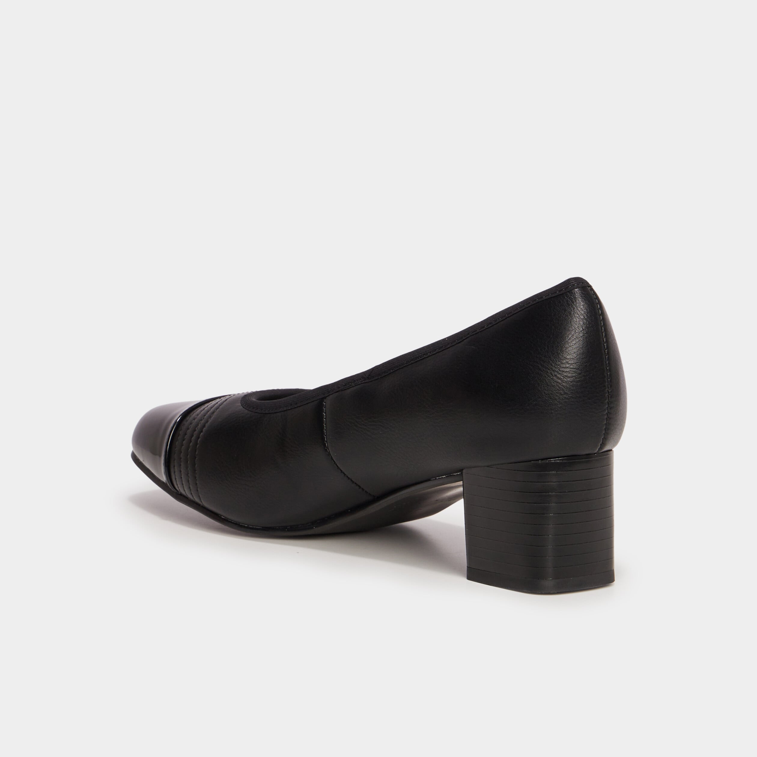 Escarpins talons carr&eacute;s noir femme