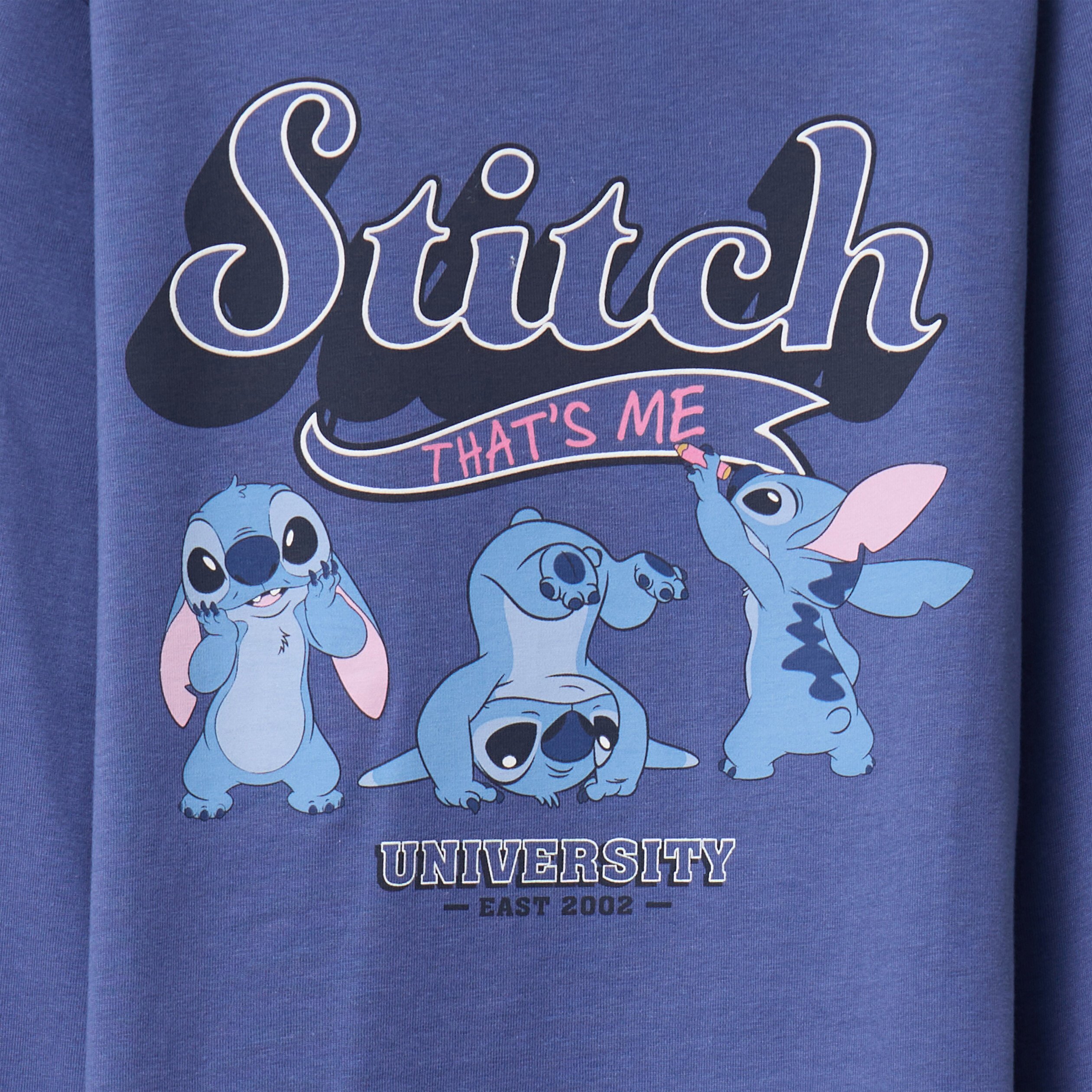 t shirt manches longues coton stitch bleu fille T-shirt manches longues coton Stitch bleu fille