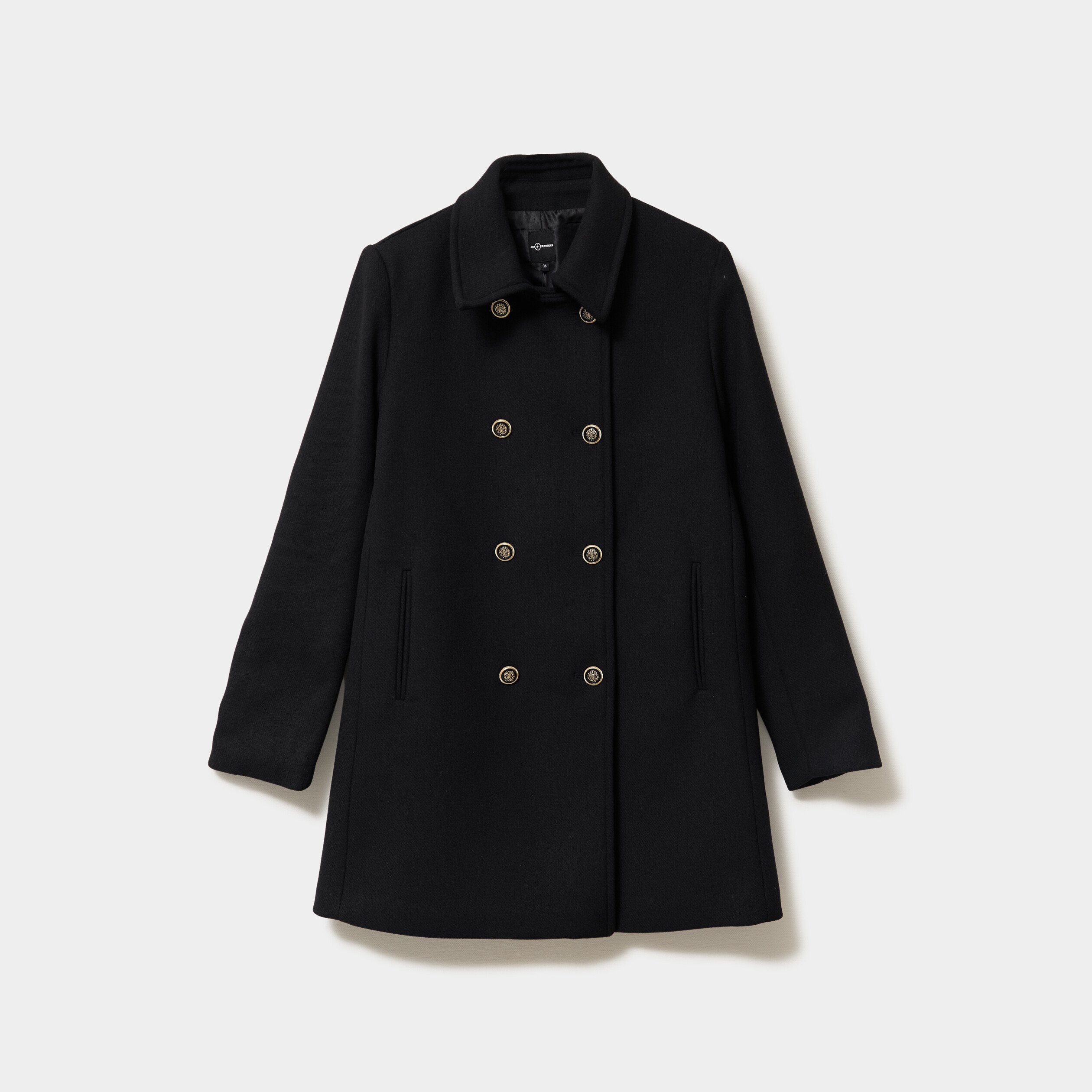 manteau caban double boutonnage noir femme Manteau caban double boutonnage noir femme