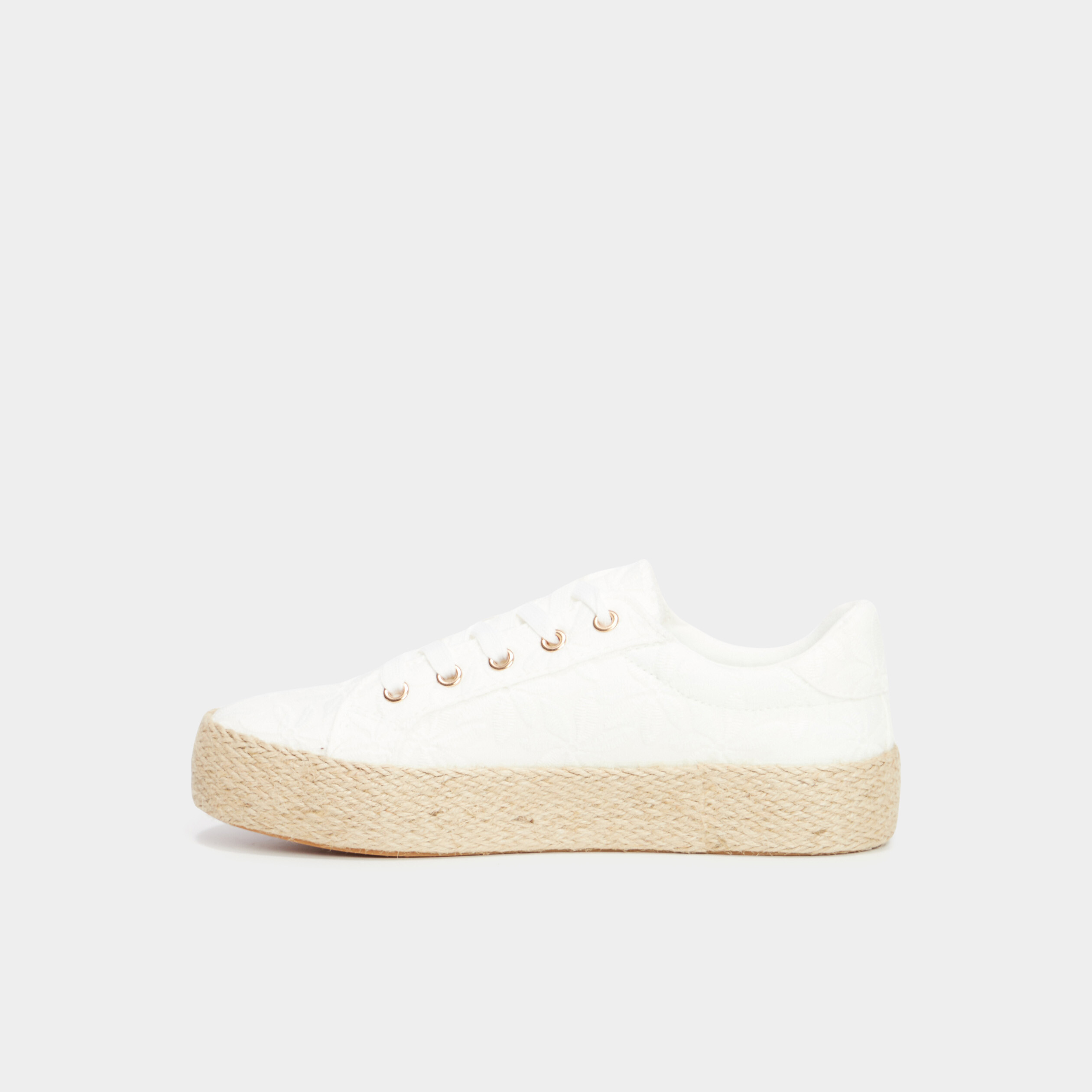 Tennis basses en toile blanc femme