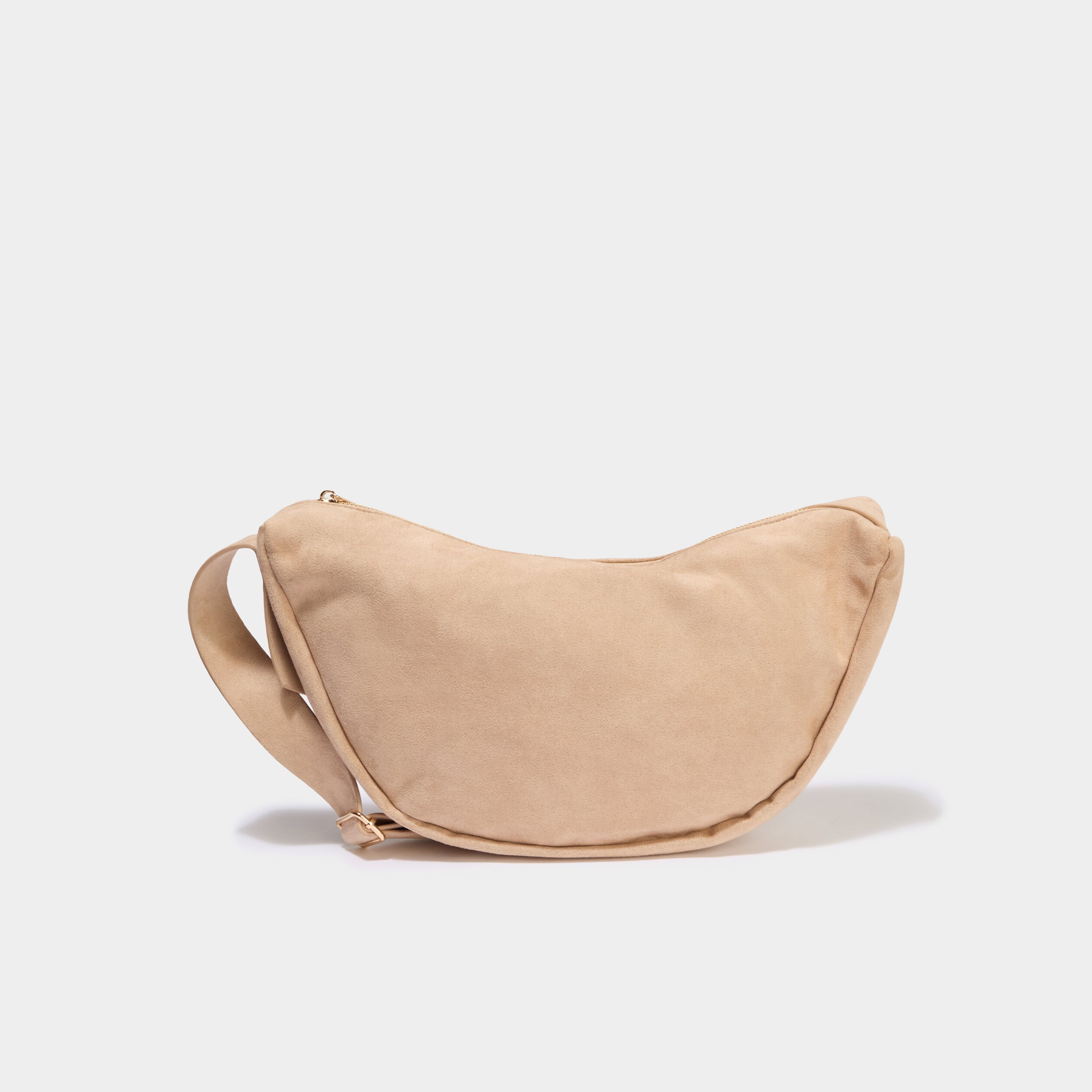 Sac banane effet su&eacute;dine ivoire femme