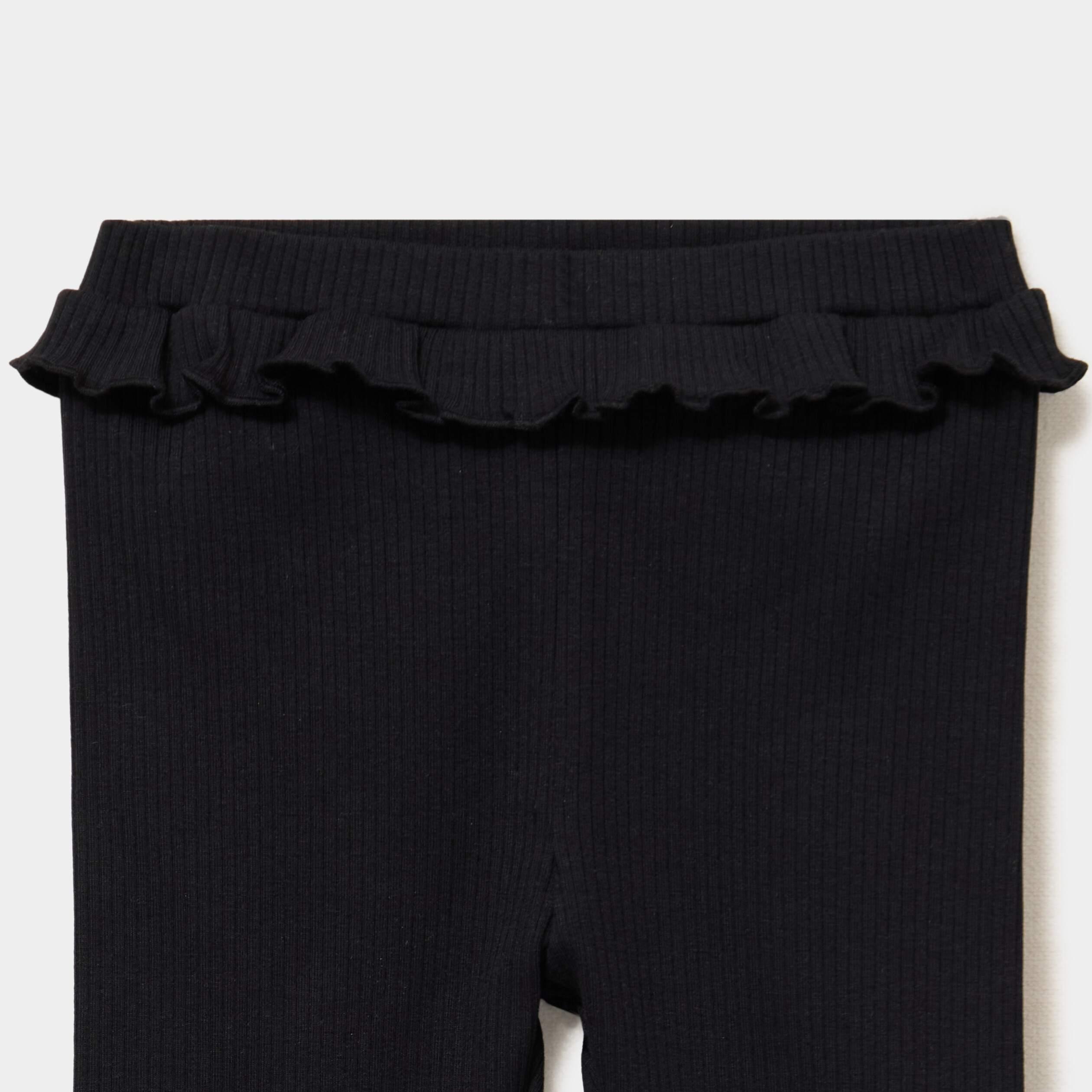 Legging c&ocirc;tel&eacute; &agrave; volants noir b&eacute;b&eacute; fille