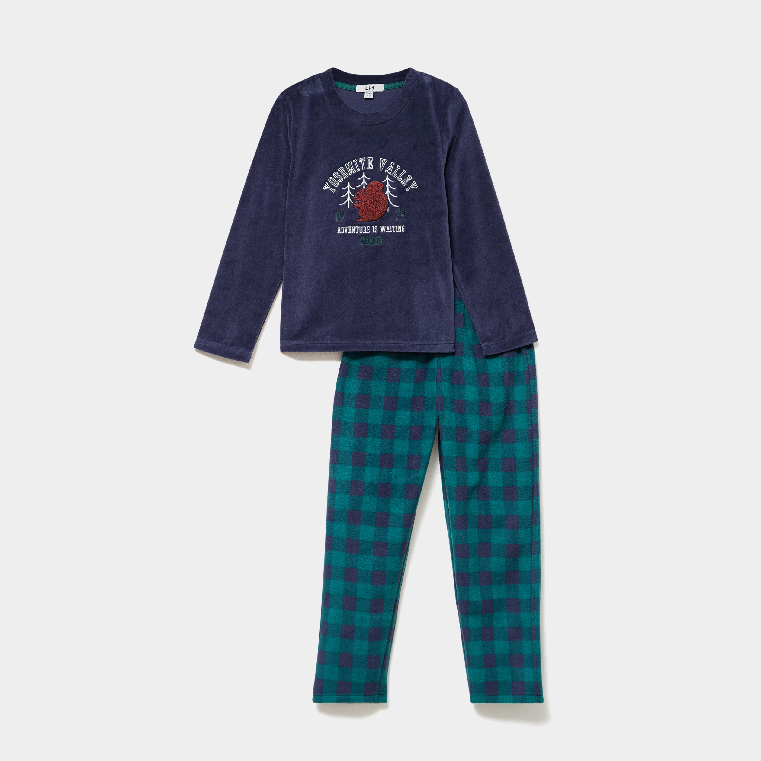 Ensemble pyjama pantalon et t-shirt bleu marine gar&ccedil;on